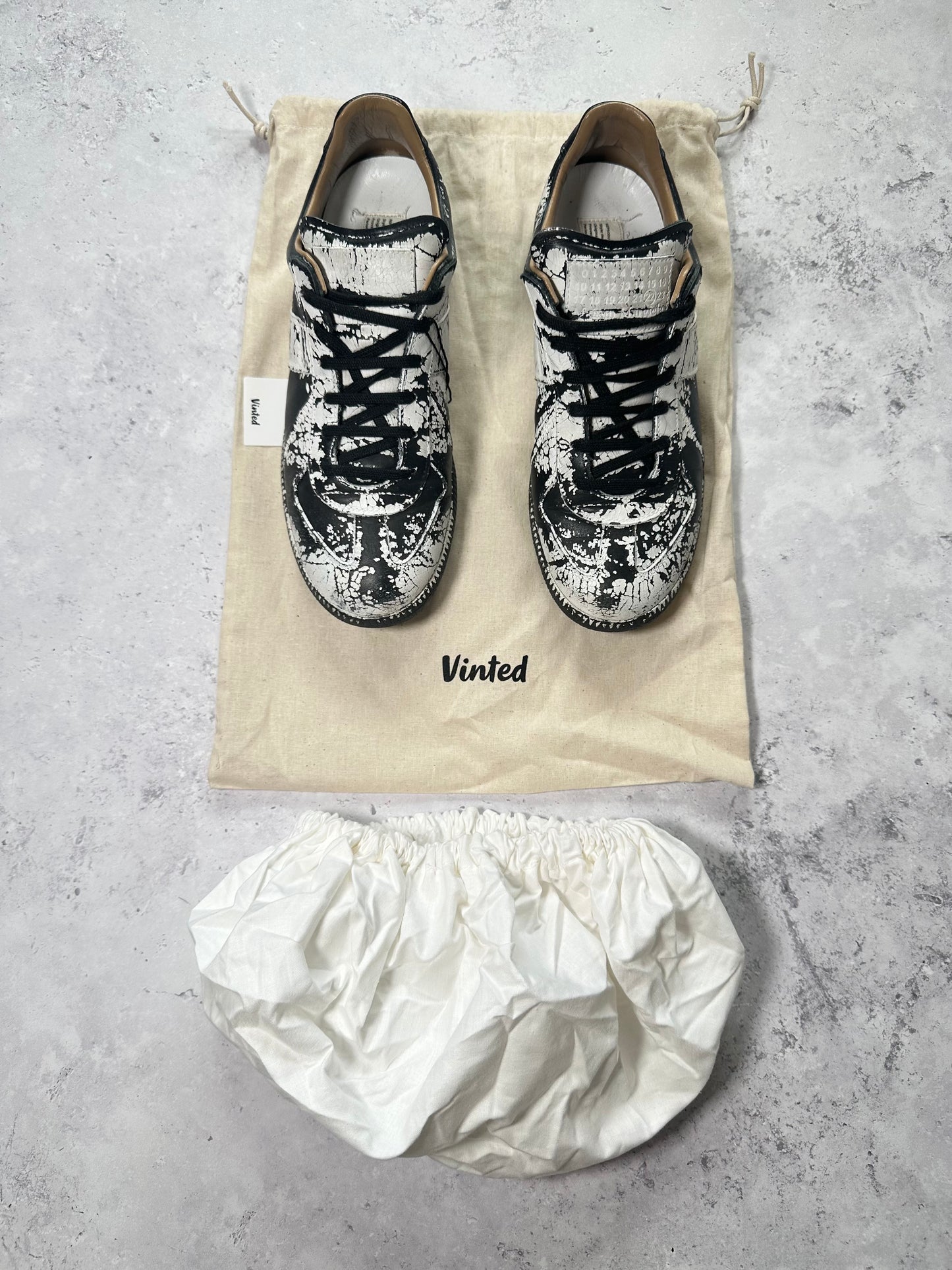 Maison Margiela GAT Low Paint Cracked Sneakers