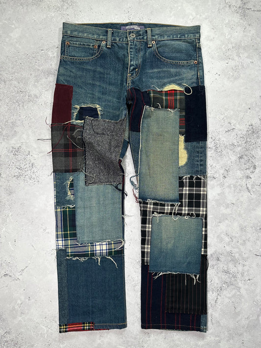 Junya Watanabe MAN Comme des Garçons AD2014 Patchwork Recontructed Denim Jeans (W32)