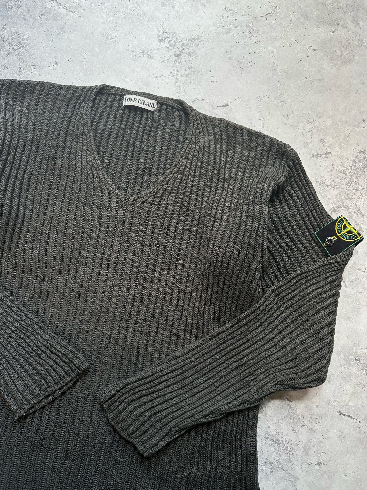Stone Island SS1999 Ribbed Cotton Jumper / Sweatshirt (L)