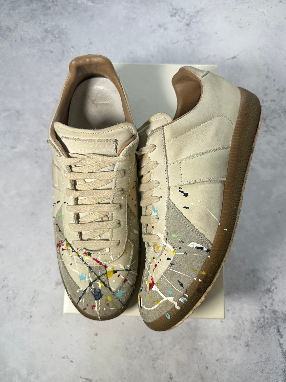 Maison Margiela 2019 Paint Splatter GAT Low Sneakers