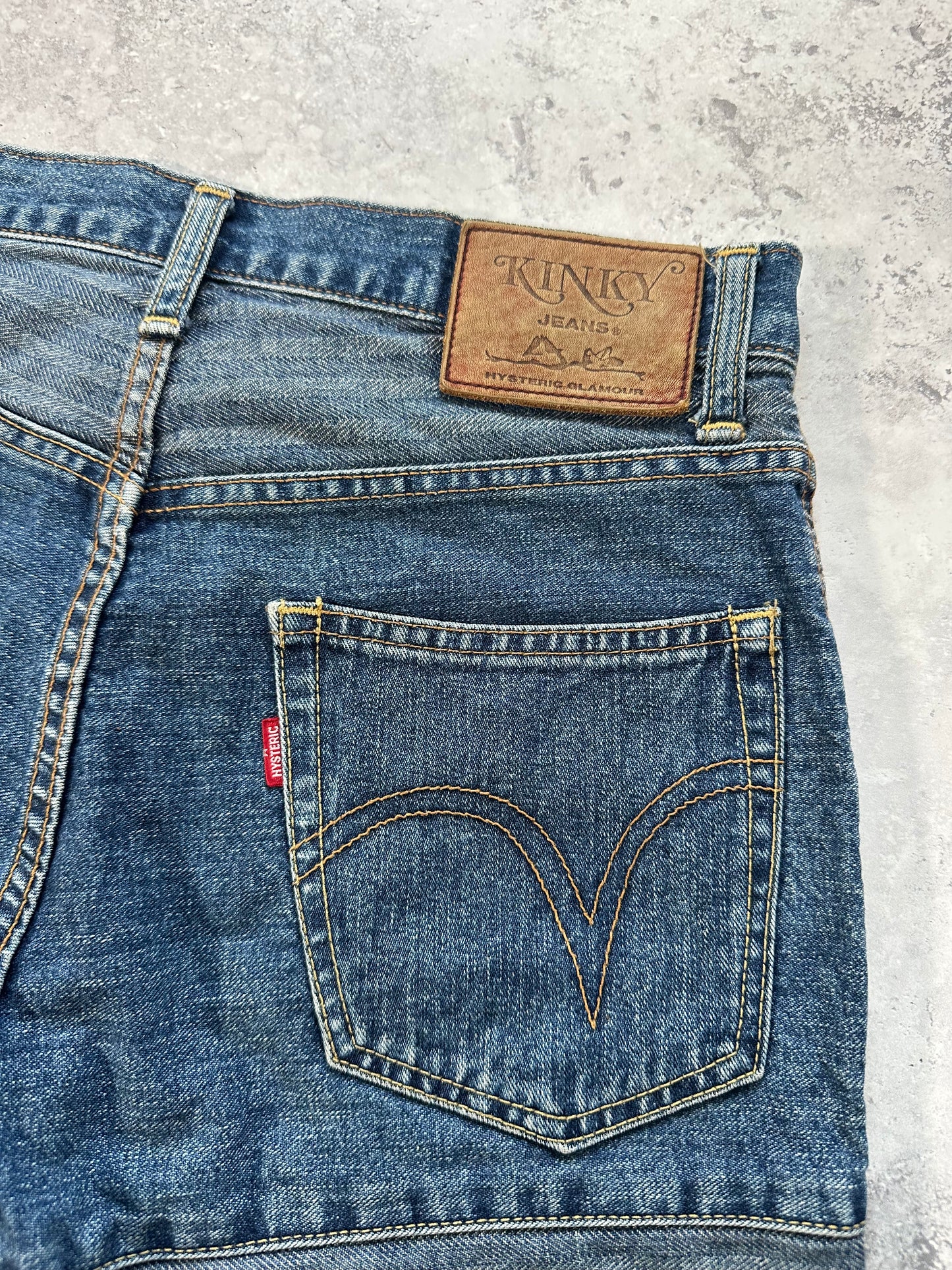 Hysteric Glamour 1990s Hagi Striped Patchwork Denim Jeans