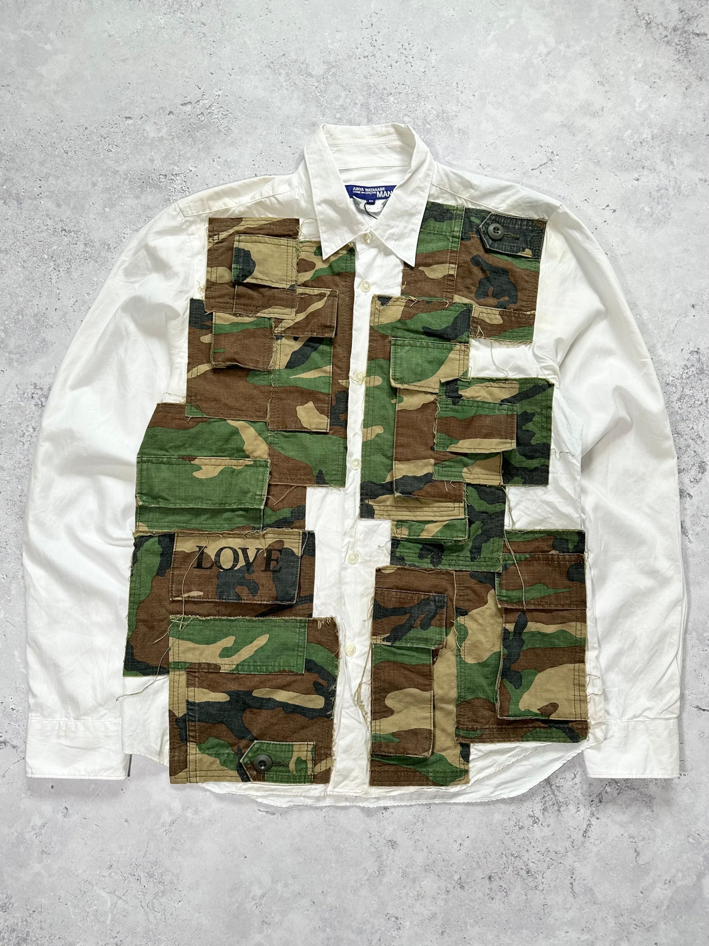 Junya Watanabe MAN Comme des Garçons AD2006 Heavy Camo Patchwork Longsleeve Shirt (S-M)