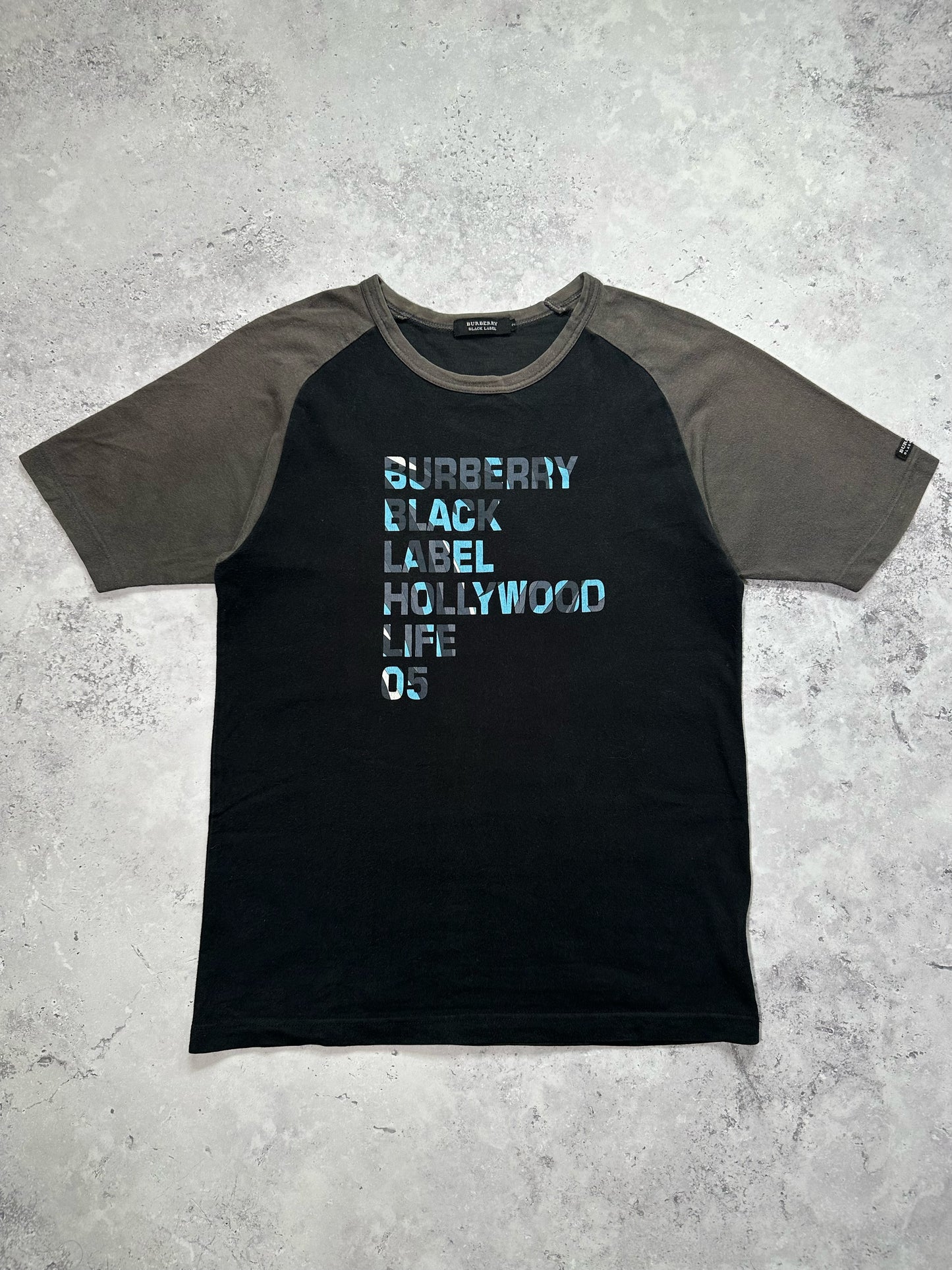 Burberry Black Label 2005 Hollywood Life Spellout Raglan Tshirt (S)