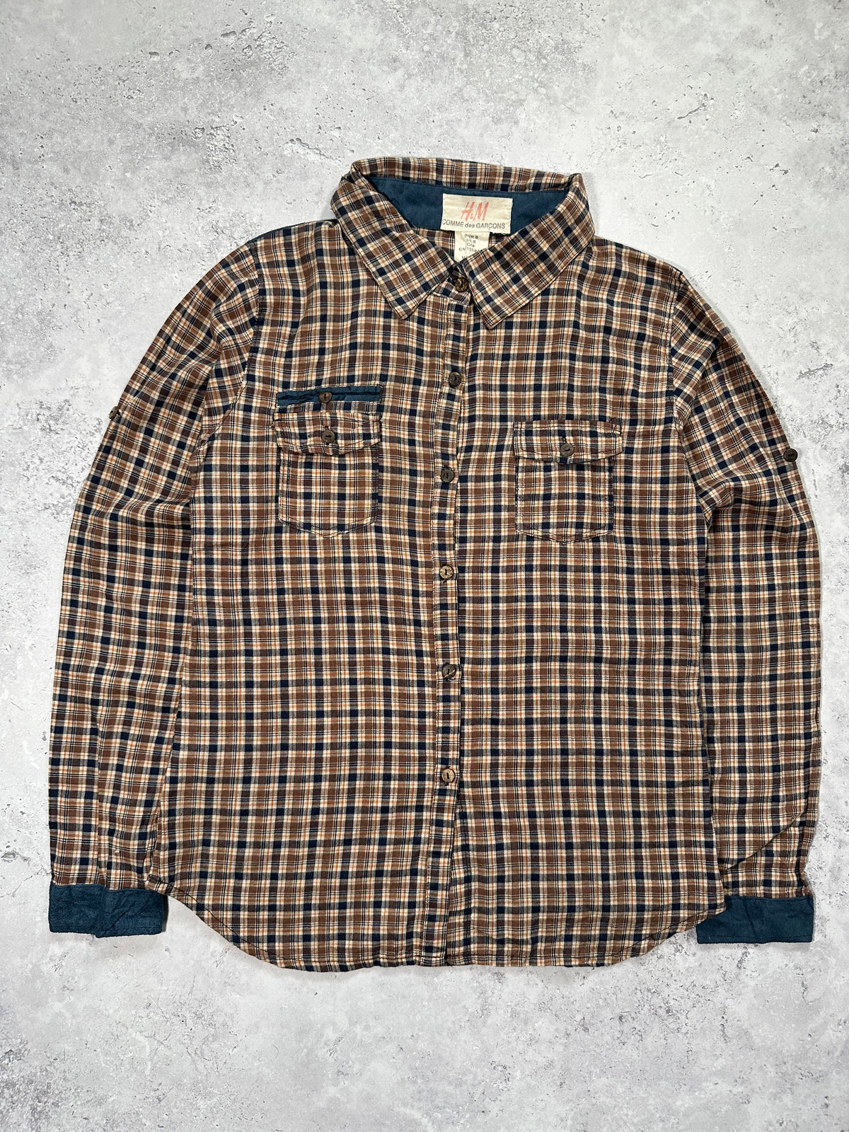 Comme des Garçons x H&M SS2007 Triple Pocket Plaid Longsleeve Shirt (S)