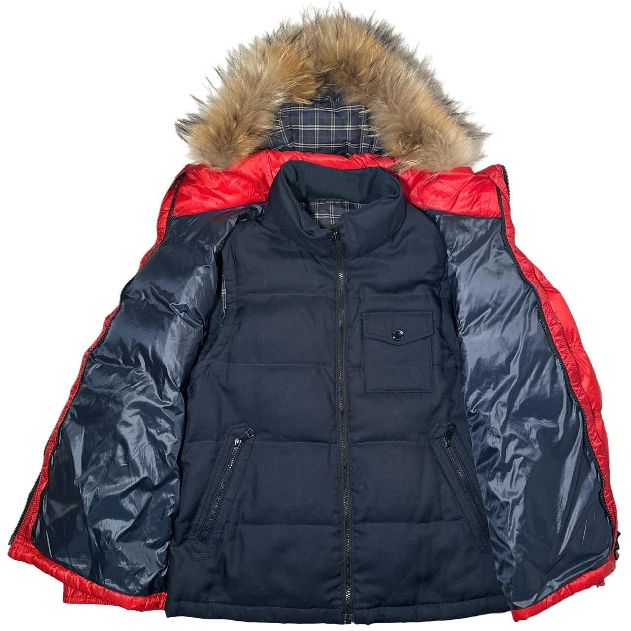 00’s Burberry Black Label Fur Hood Down Puffer Jacket (LL)