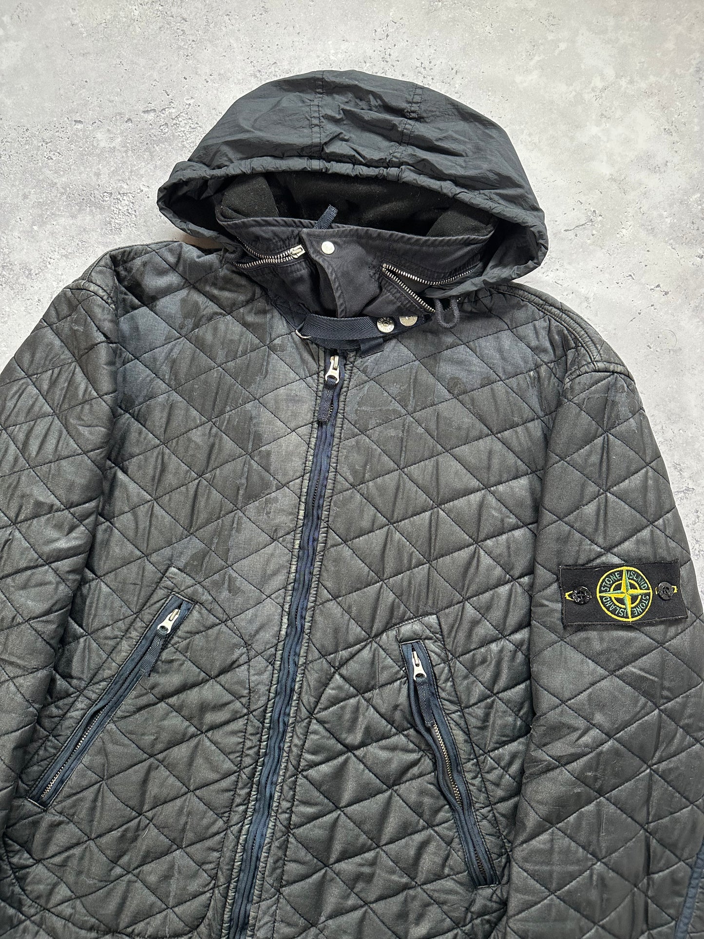 Stone Island 2010 Diamond Stitch Quilted Waxed Jacket (L)