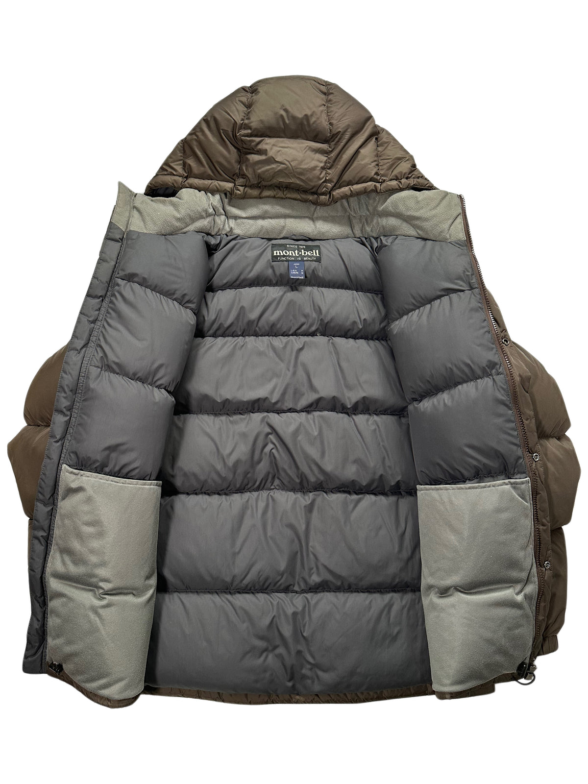 Montbell 1990’s 650FP Down Puffer Jacket in Brown (L)