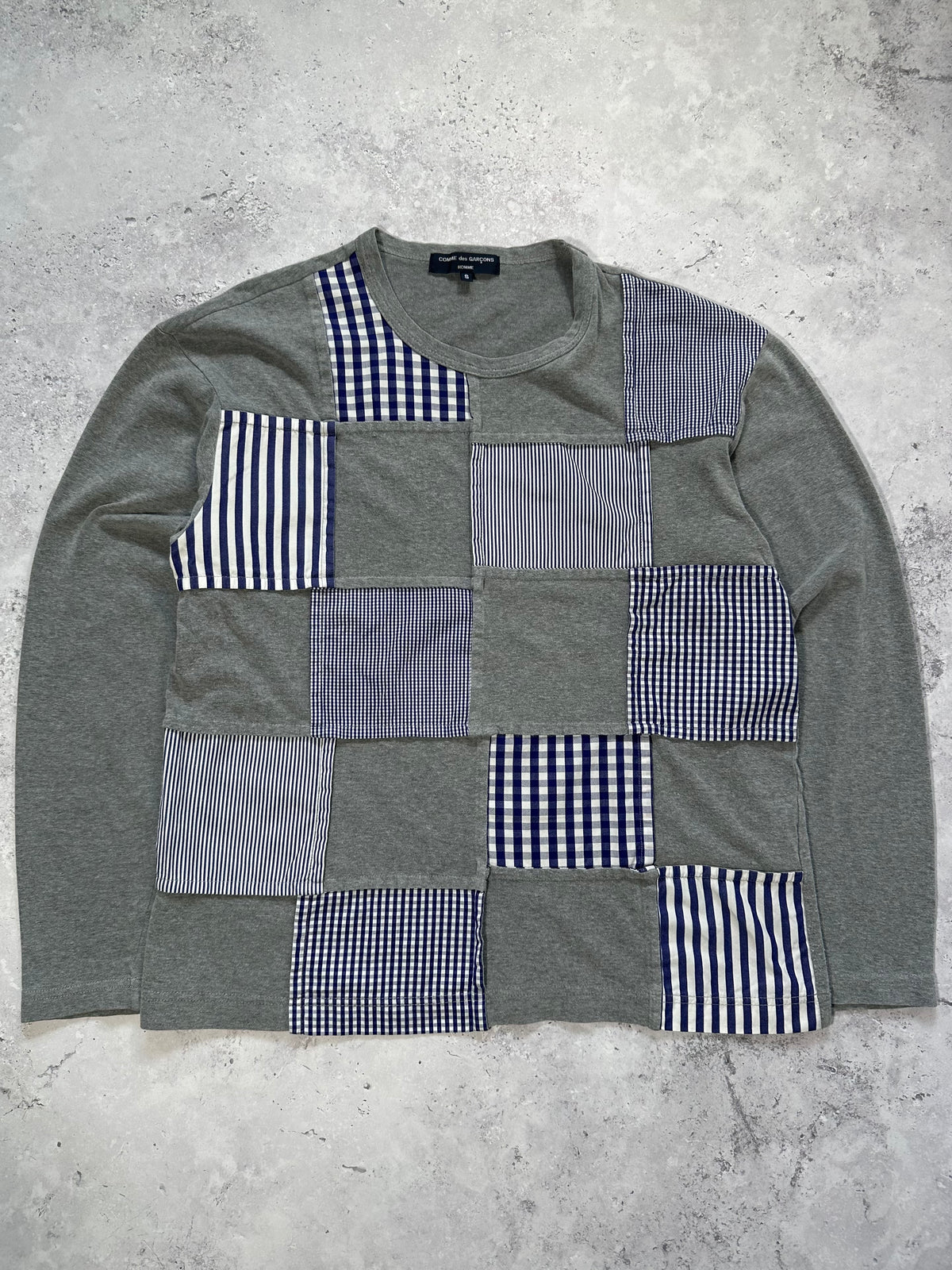 Comme des Garçons Homme AD2006 Reconstructed Gingham Patchwork Tshirt (S)