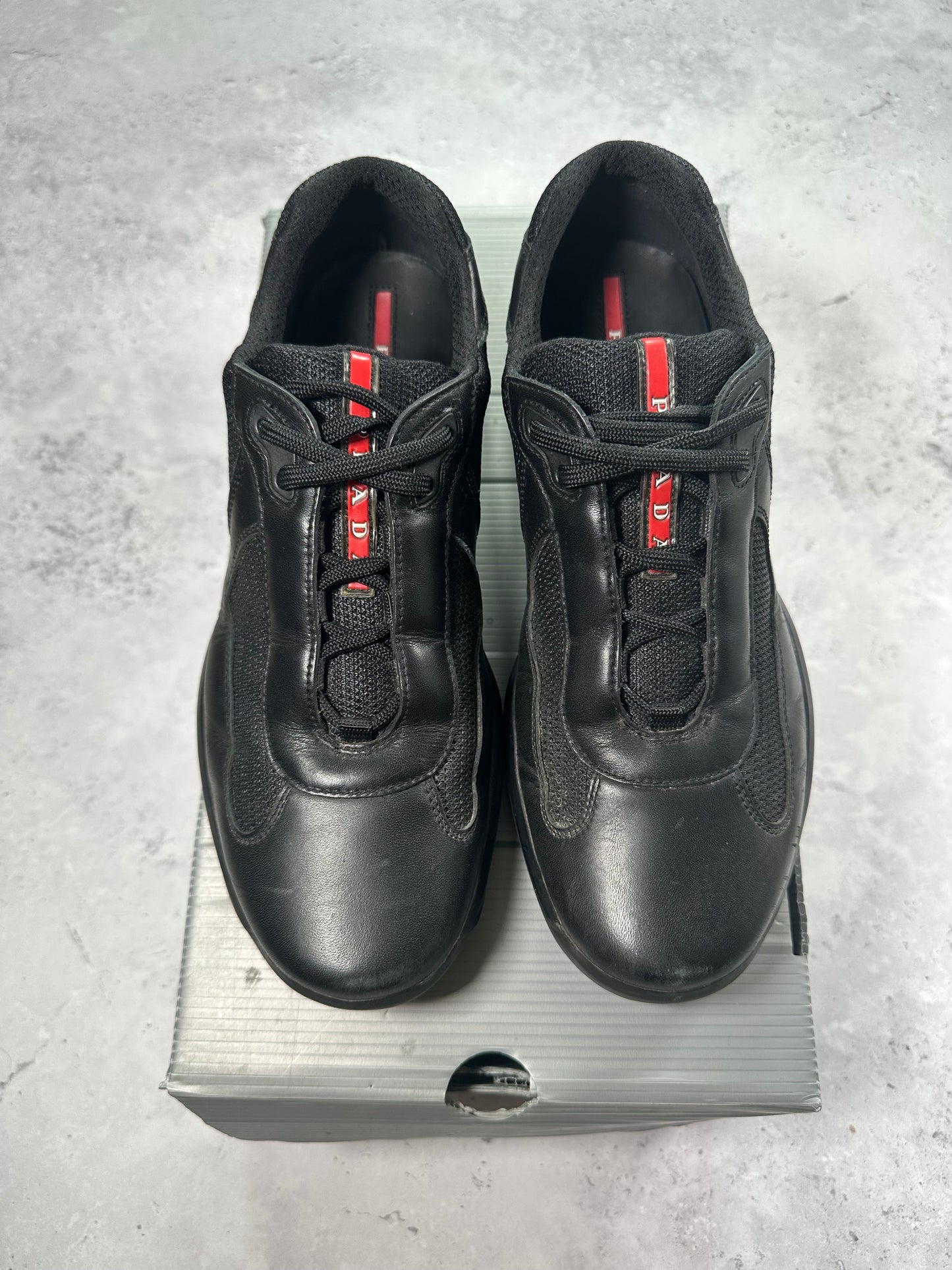 Prada America’s Cup Sneakers in Black (UK8, can fit 9.)