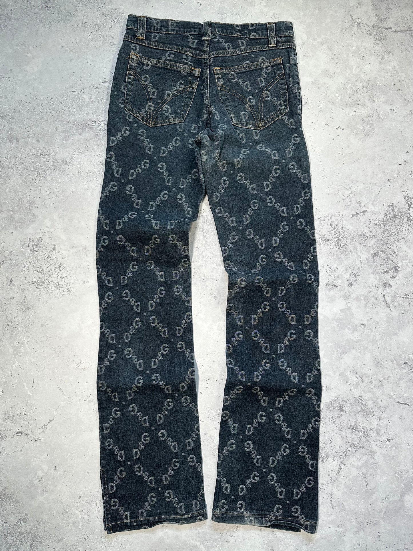 Dolce & Gabbana D&G 2003 Monogram Flared Jeans (W27 L31)