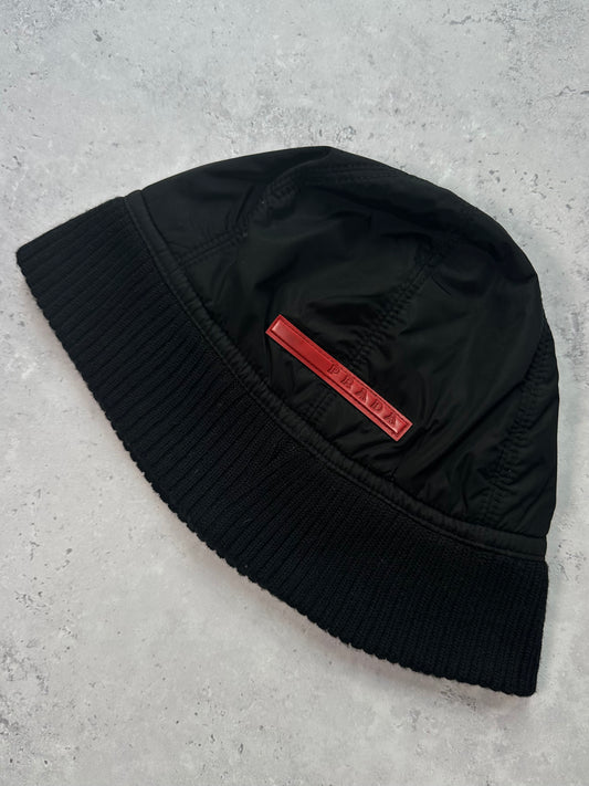 Prada Sport Linea Rossa 2006 Nylon Wool Bucket Beanie Hat