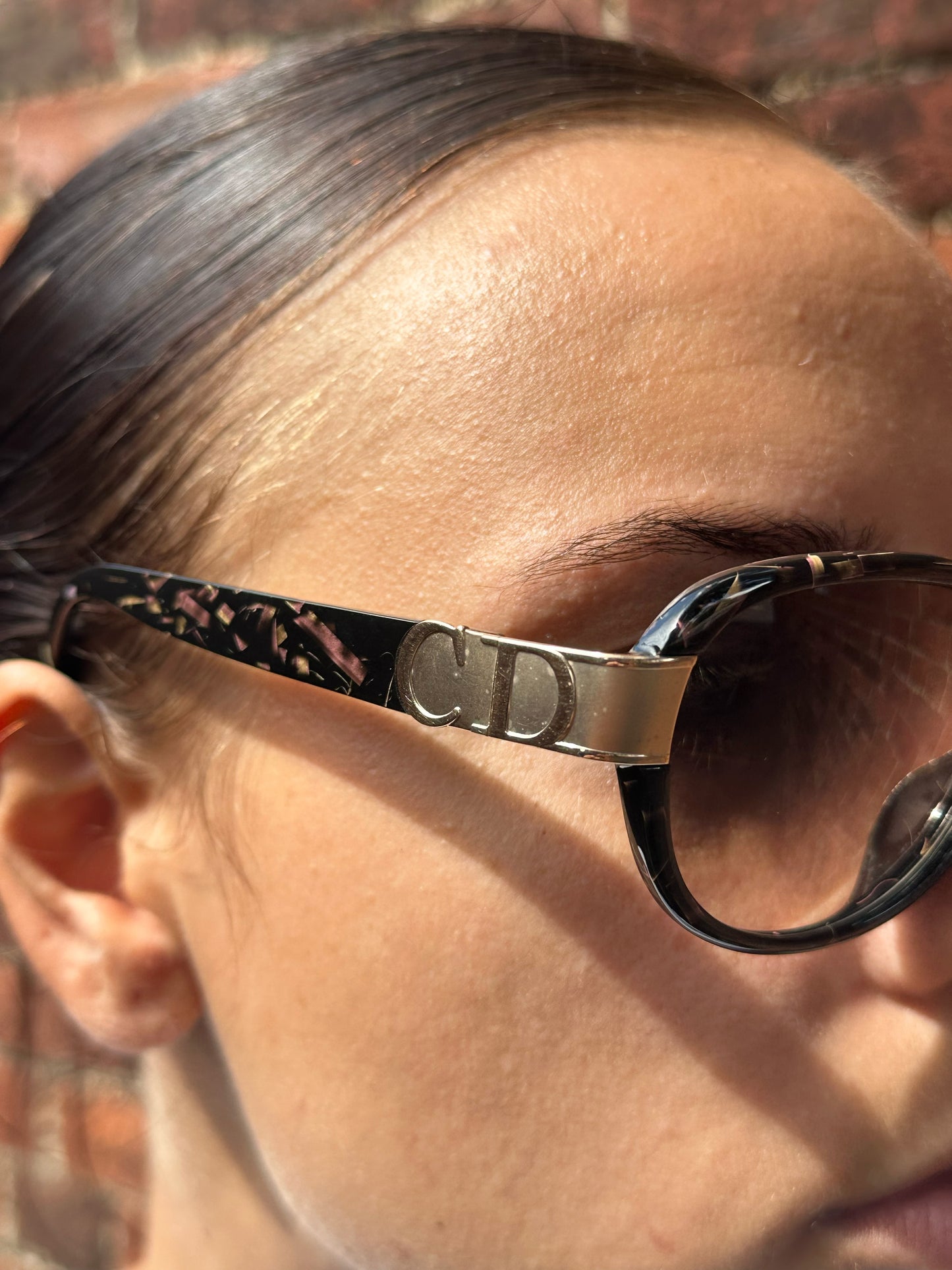 Christian Dior 1995 ‘CD’ Marble Print Sunglasses