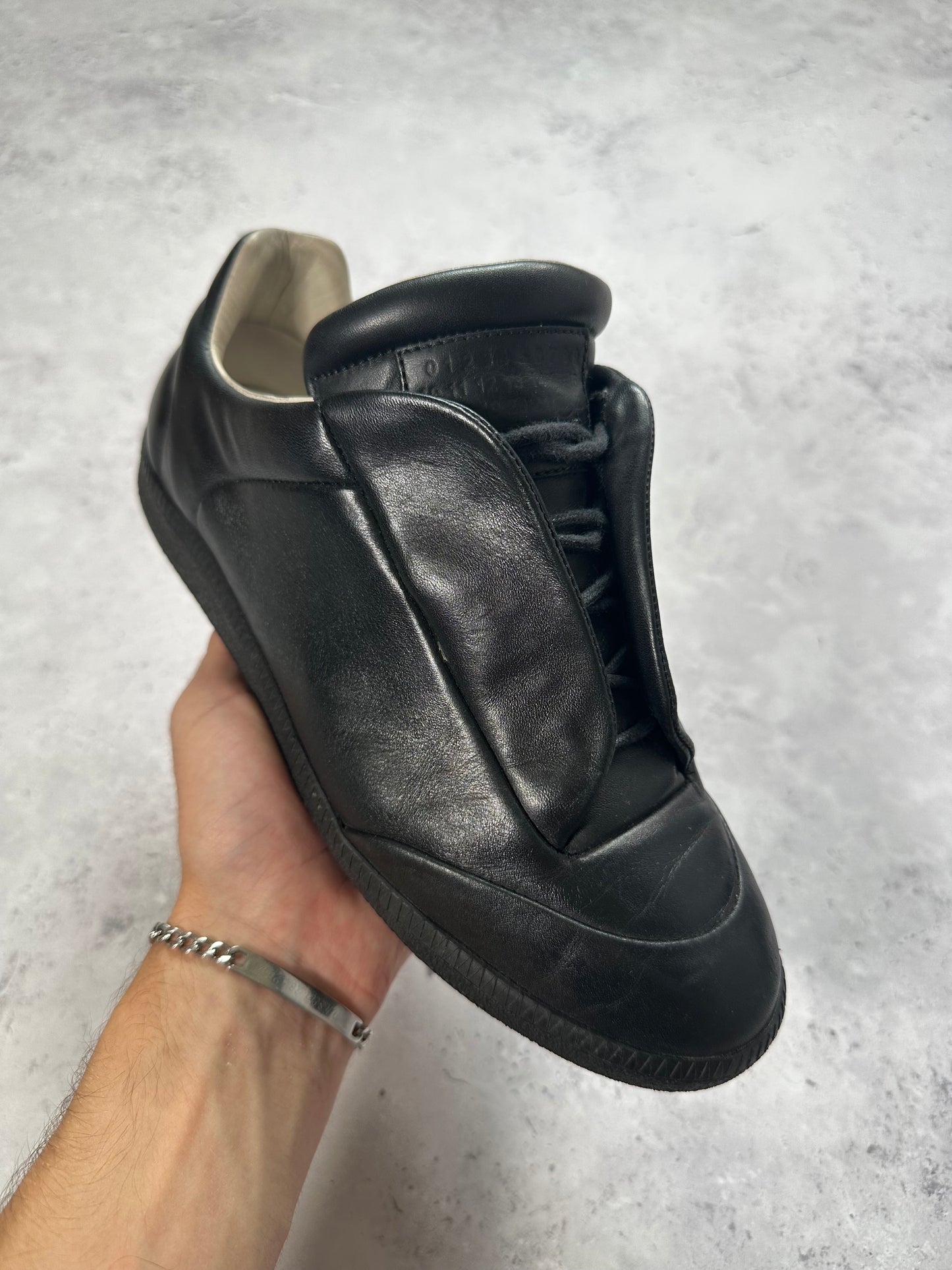 Maison Margiela 2015 Future Low Black Leather Sneakers (EU 39 / UK 6 / US 7)