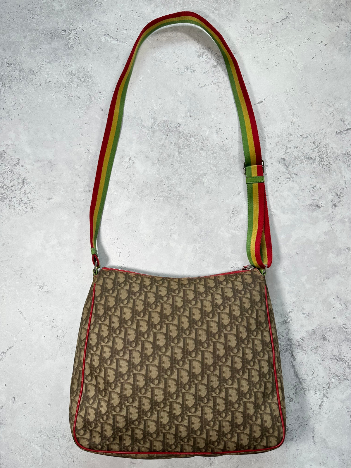 Christian Dior 2004 Rasta Trotter Monogram Messenger Bag by John Galliano