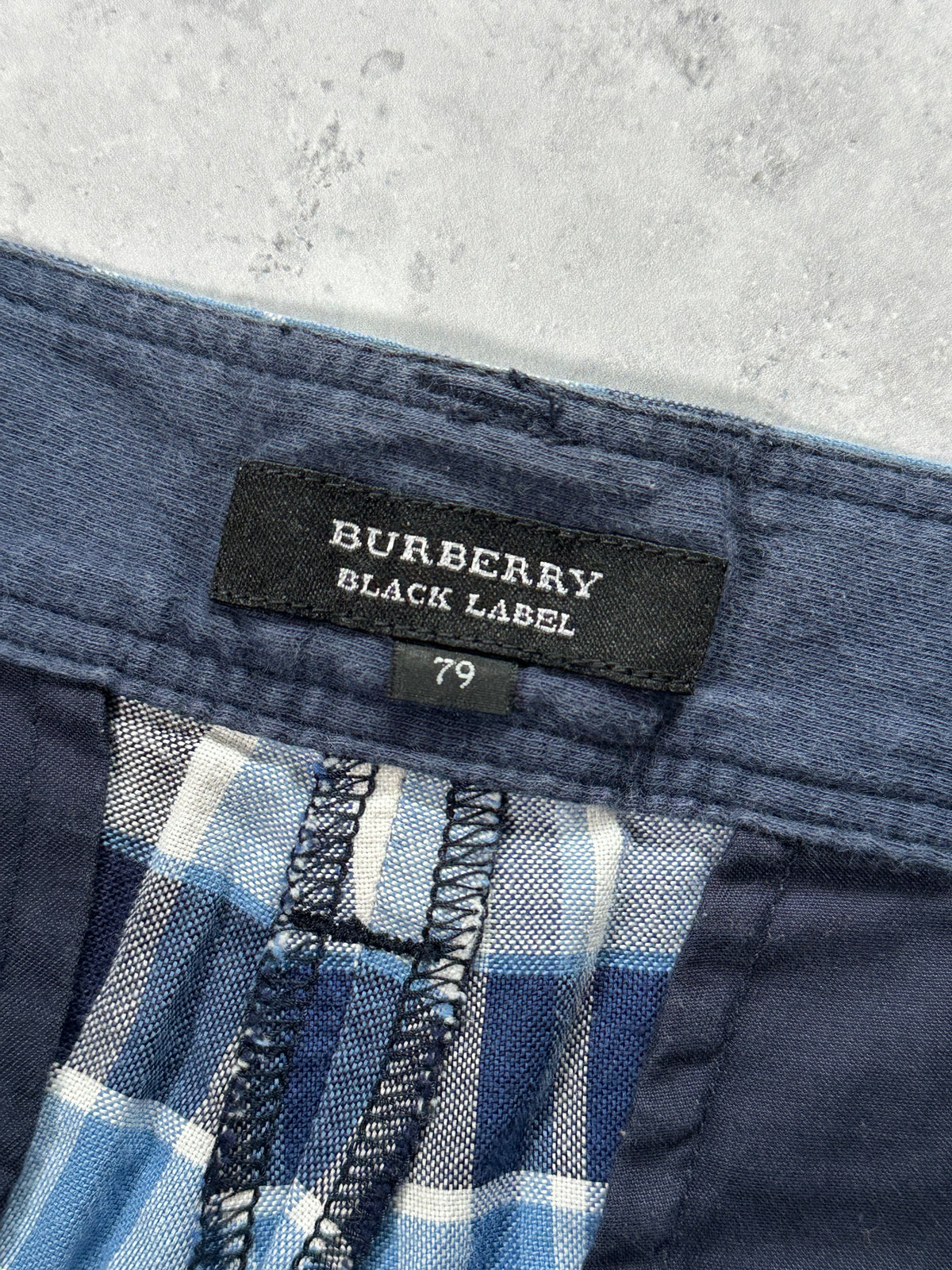Burberry Black Label 2007 Blue Plaid Shorts (Waist 32” / 79cm)