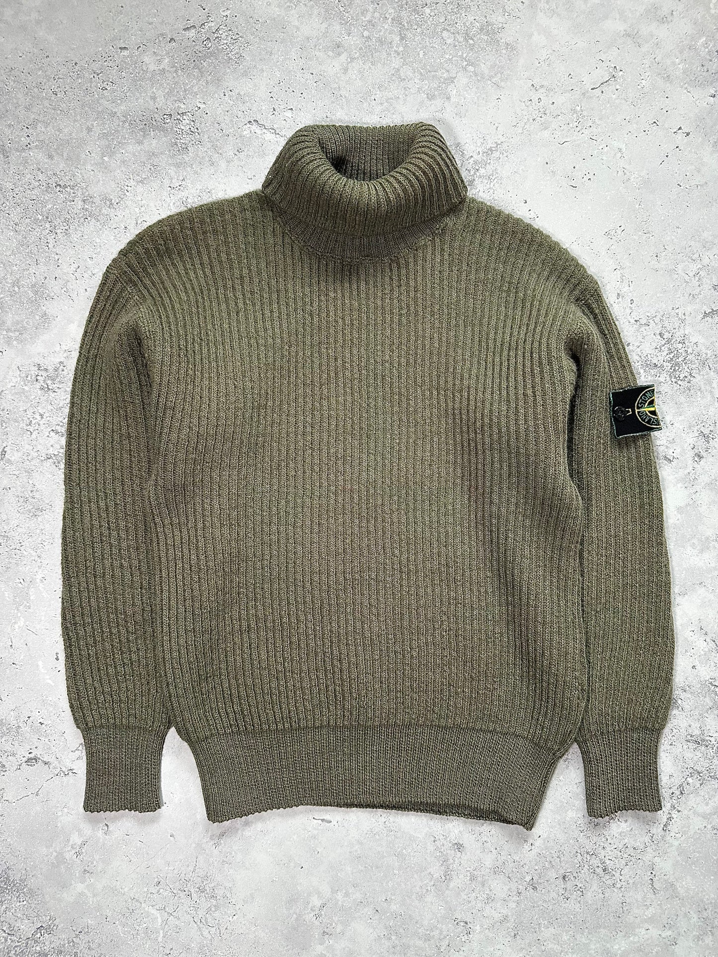 Stone Island 1980s Ribbed Wool Turtleneck Jumper (XS/S)