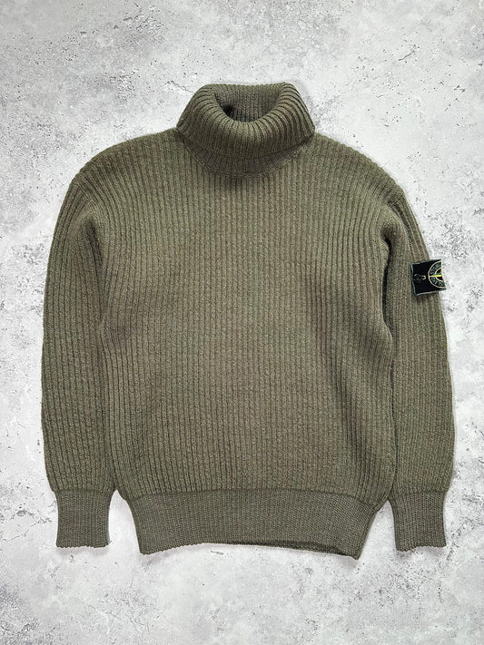 Stone Island 1980s Ribbed Wool Turtleneck Jumper (XS/S)