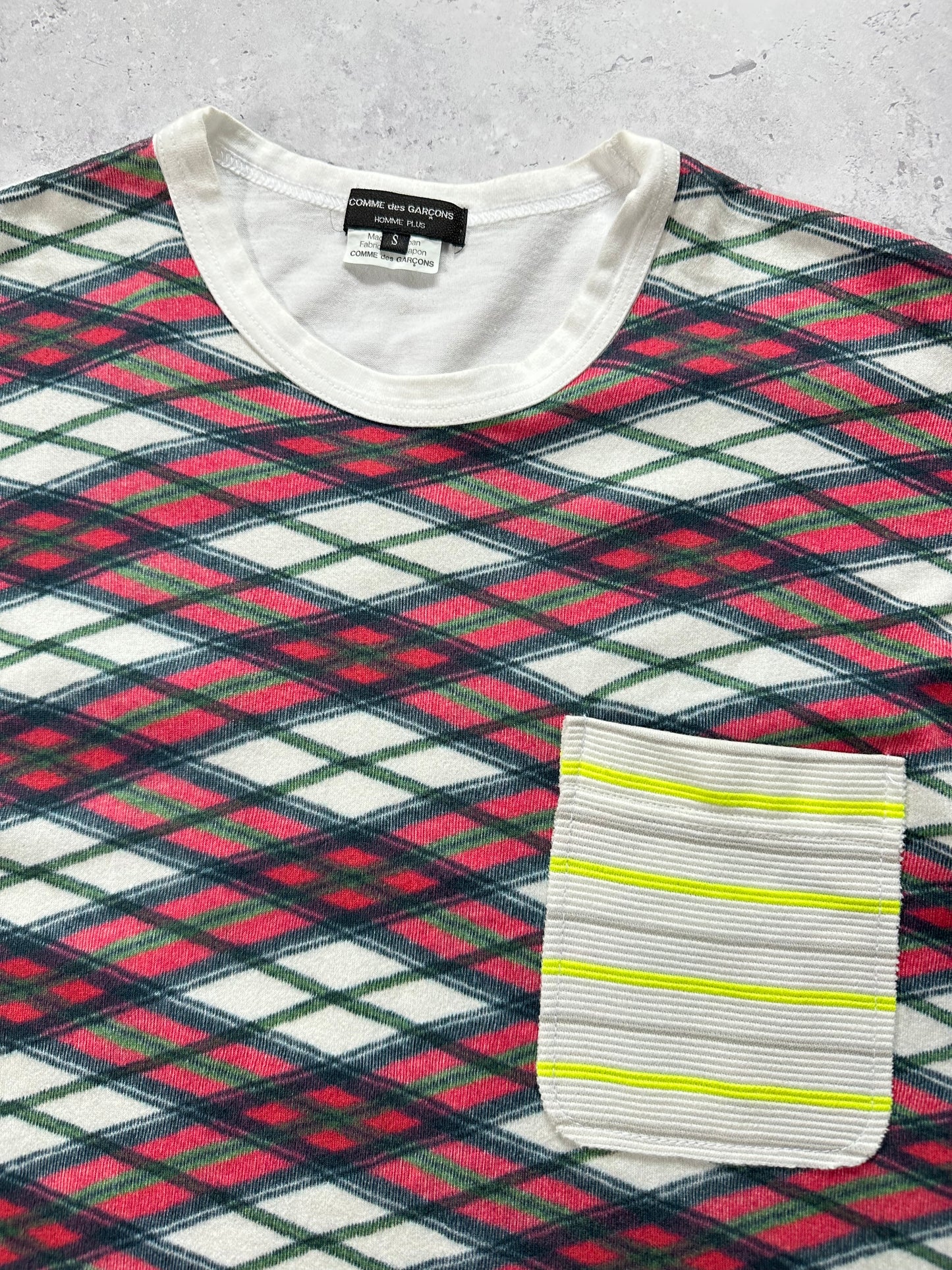 Comme des Garçons Homme Plus AD2009 Plaid Tartan Pocket Tshirt (S-M)