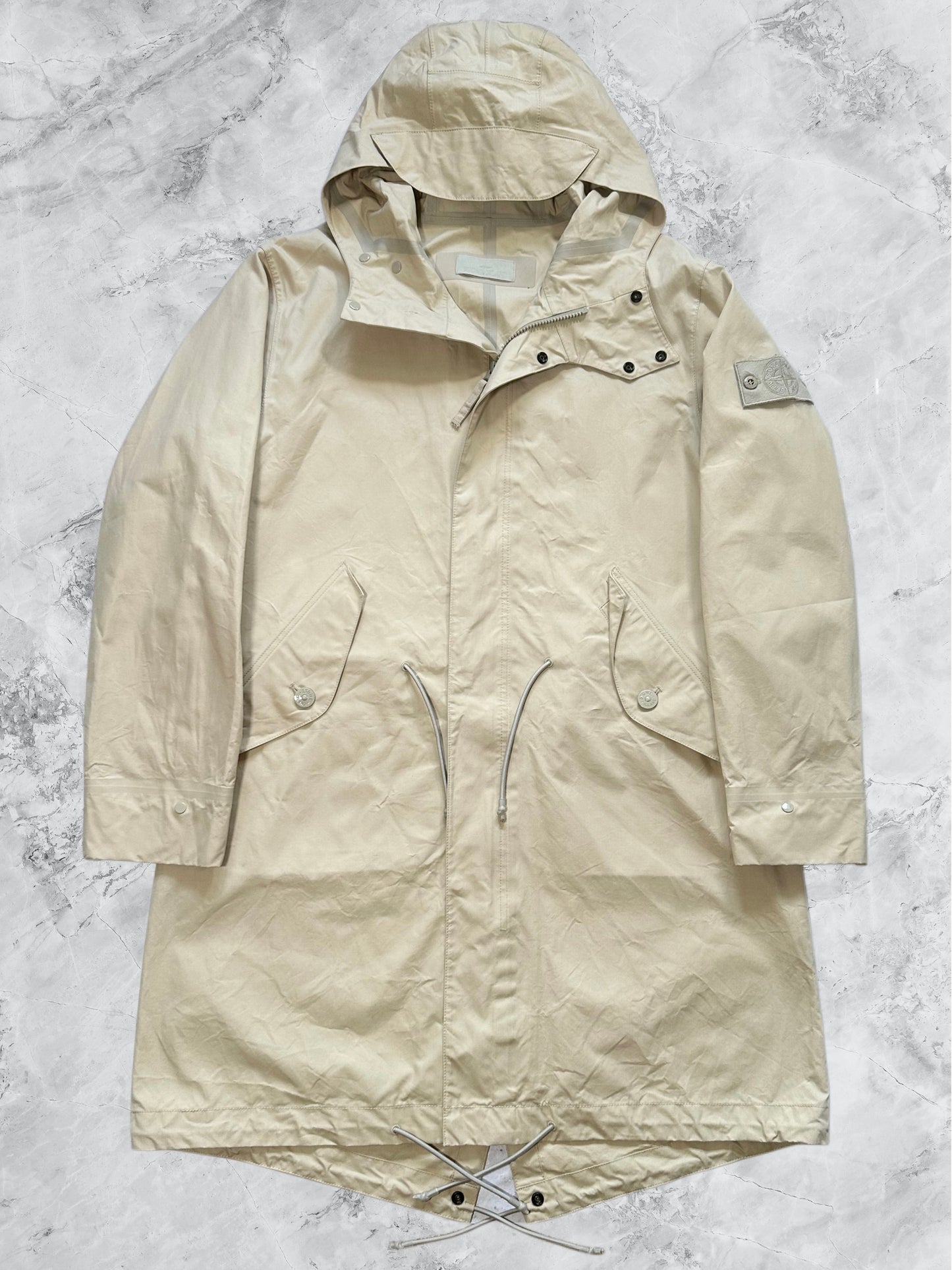 Stone Island SS2023 Ghost Piece O-Ventile Fishtail Parka Jacket (M / L)