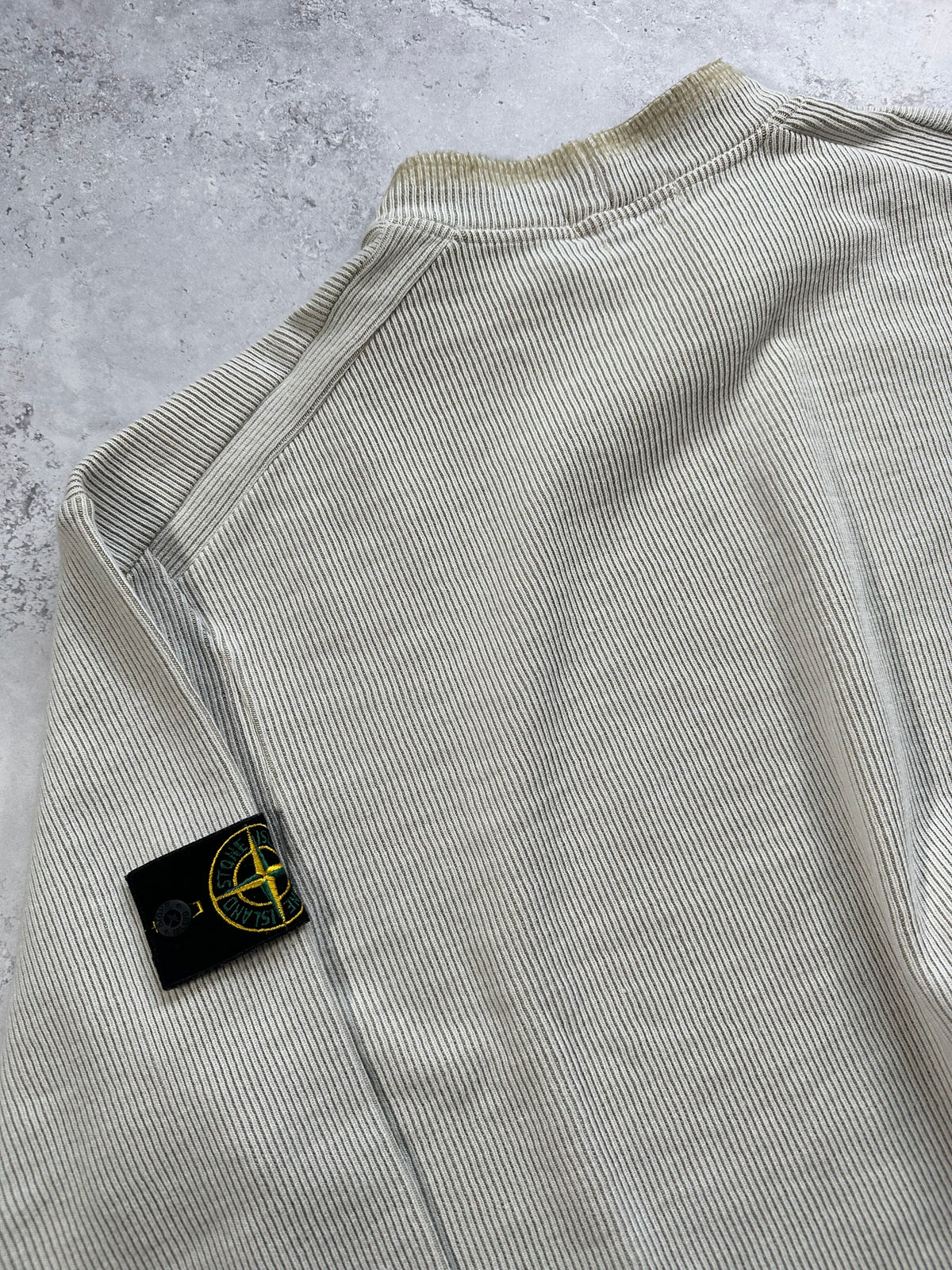 Stone Island SS2002 Ribbed Cotton Mockneck Sweatshirt by Paul Harvey (XL)