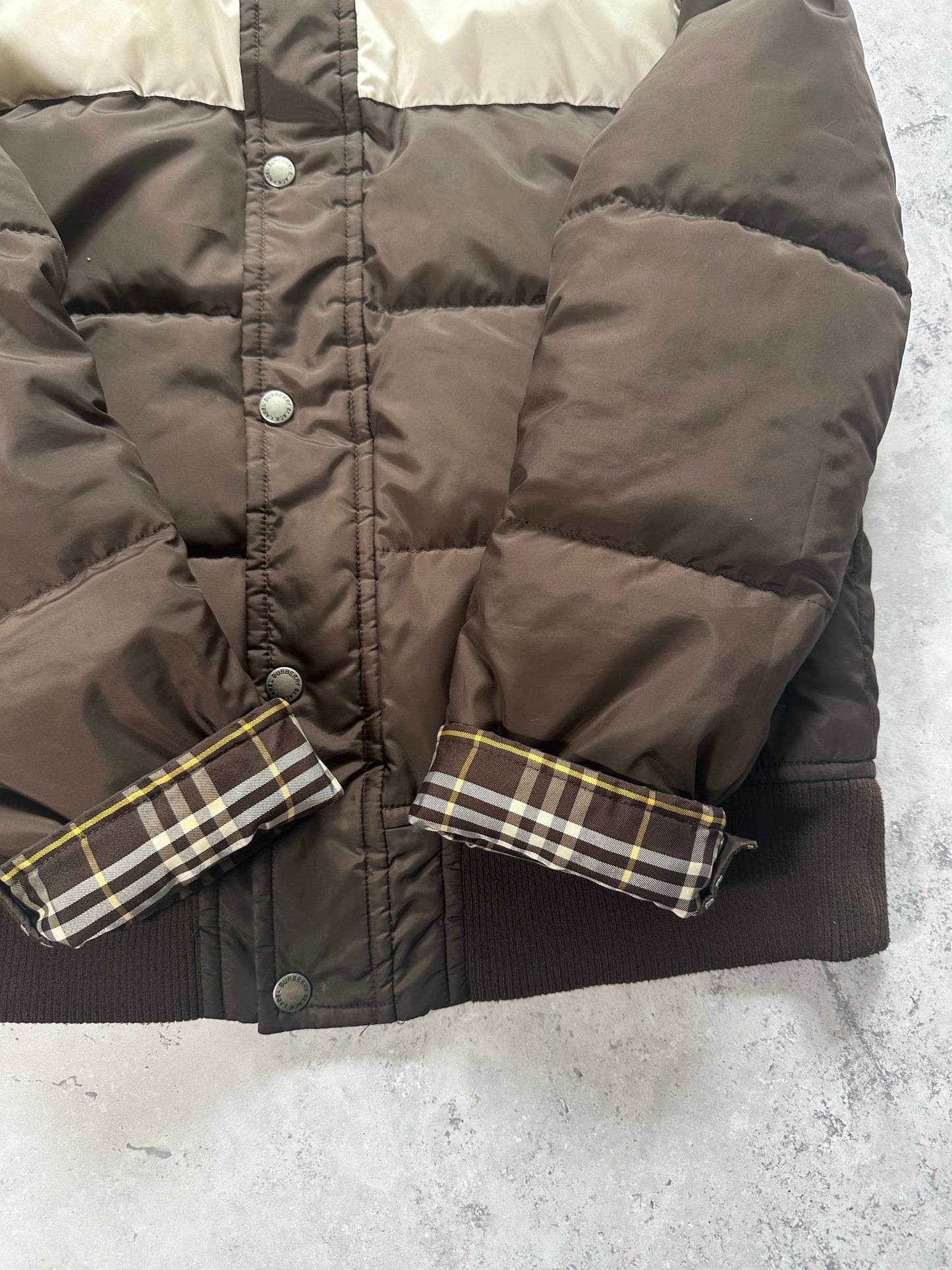 Burberry Blue Label 2007 Fleece Hood Down Jacket (M)