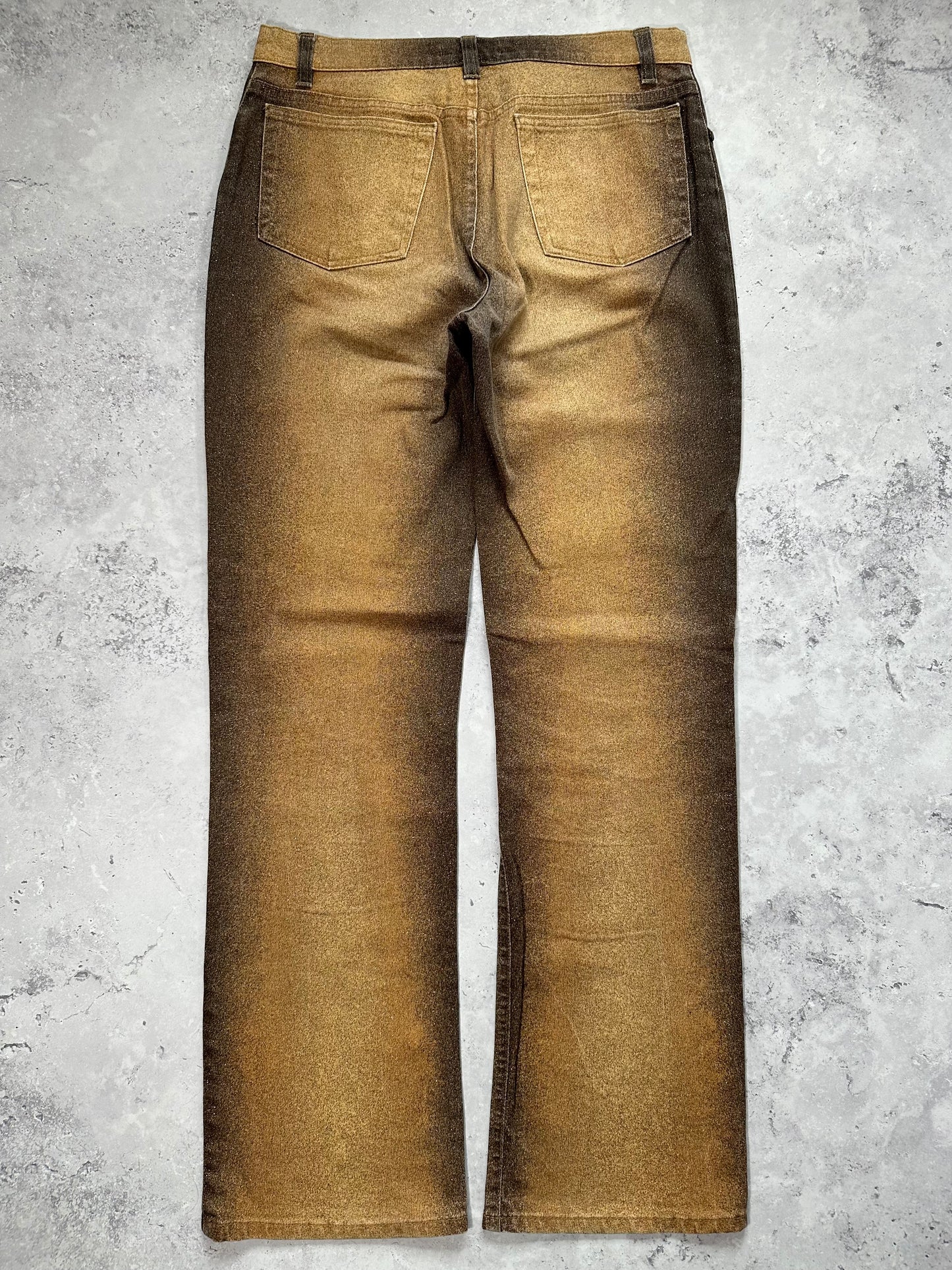 Roberto Cavalli 2002 Gradient Foil Straight Leg Jeans (W30 L31)