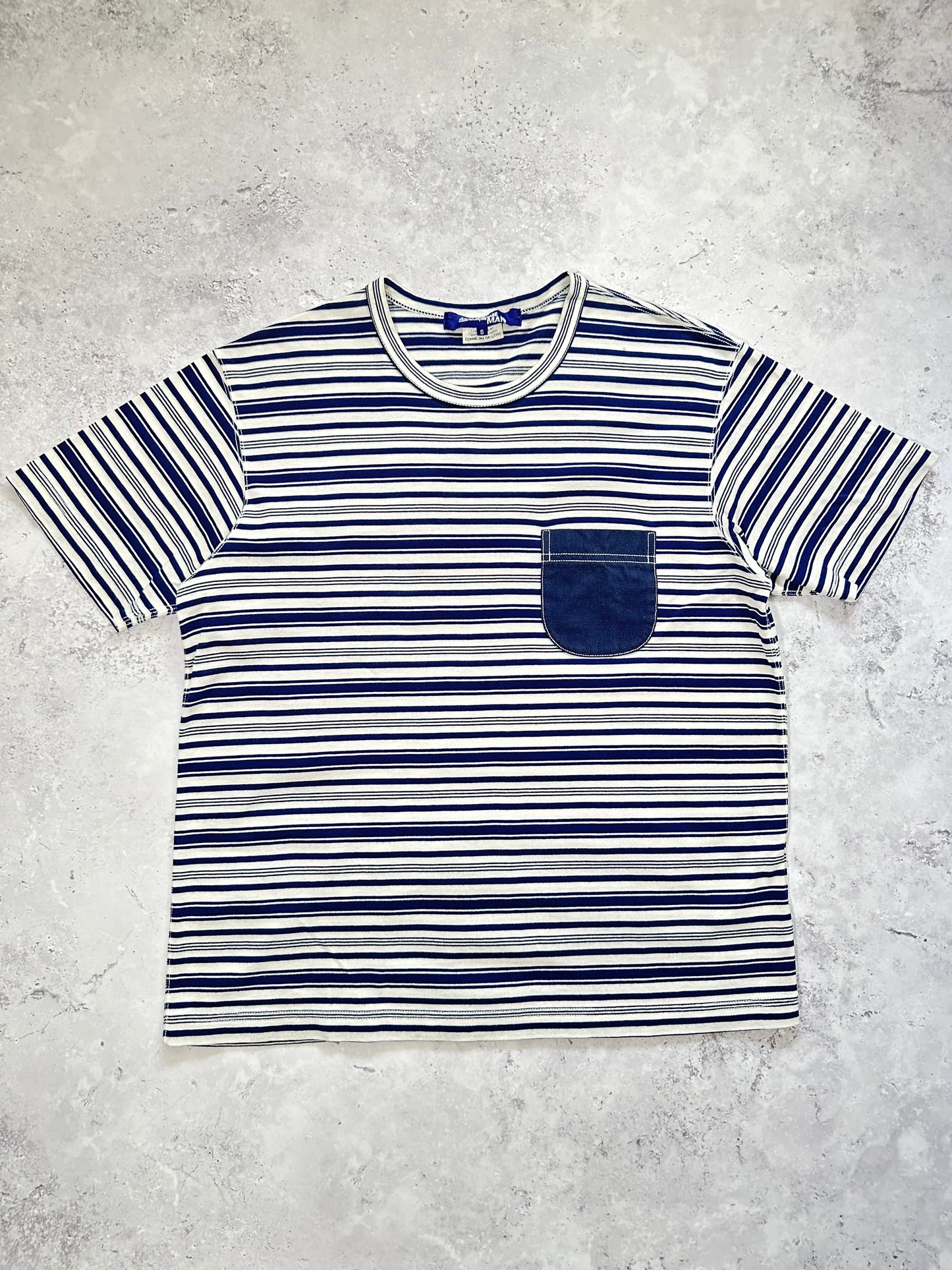 Junya Watanabe MAN Comme Des Garçons AD2017 Striped Pocket Tshirt (M)