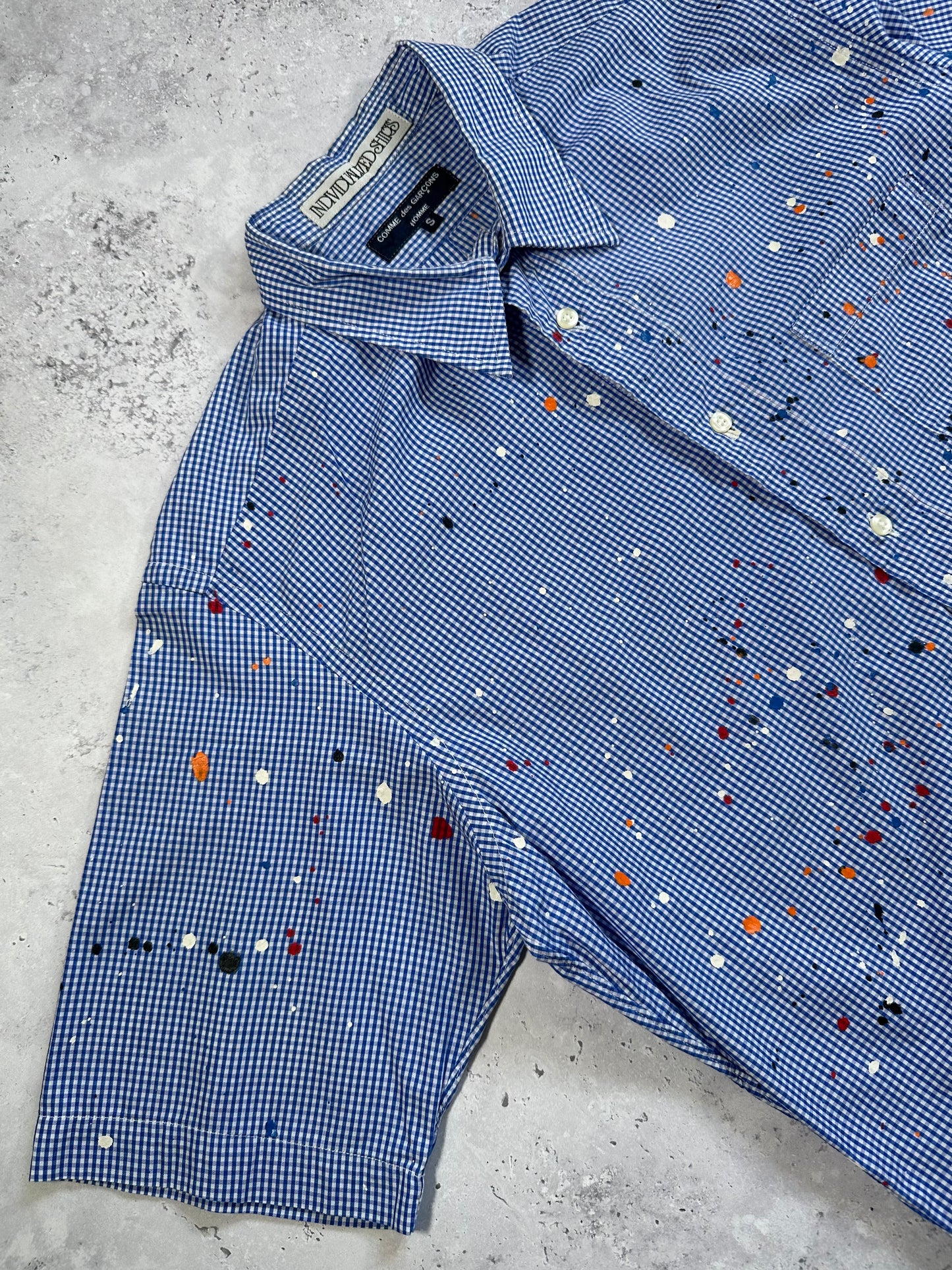Comme des Garçons Homme x Individualized Shirts AD2014 Paint Splatter Gingham Shirt (S/M)