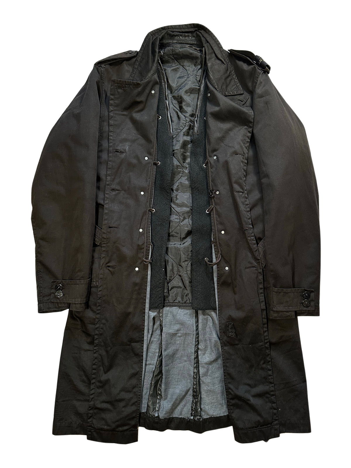 Stone Island AW2006 Raso Gommato Shoulder Badge Trench Jacket by Paul Harvey