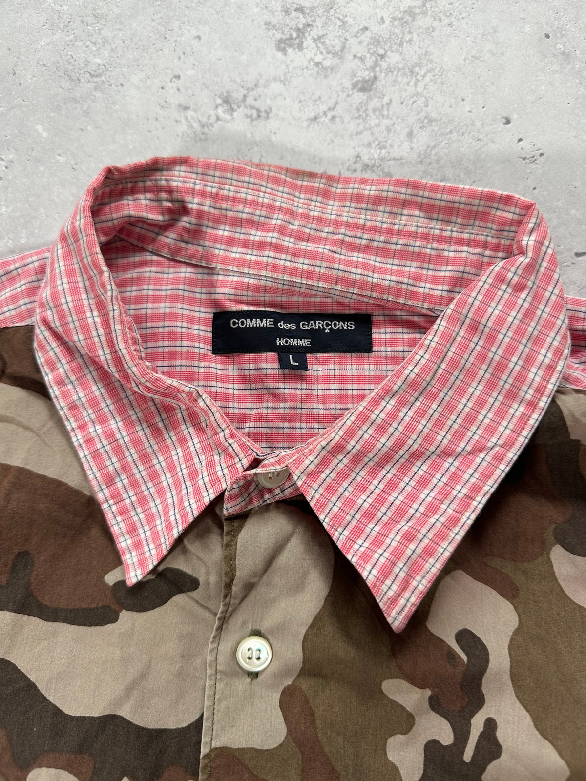 Comme des Garçons Homme AD2011 Camo Plaid Longsleeve Shirt (L)