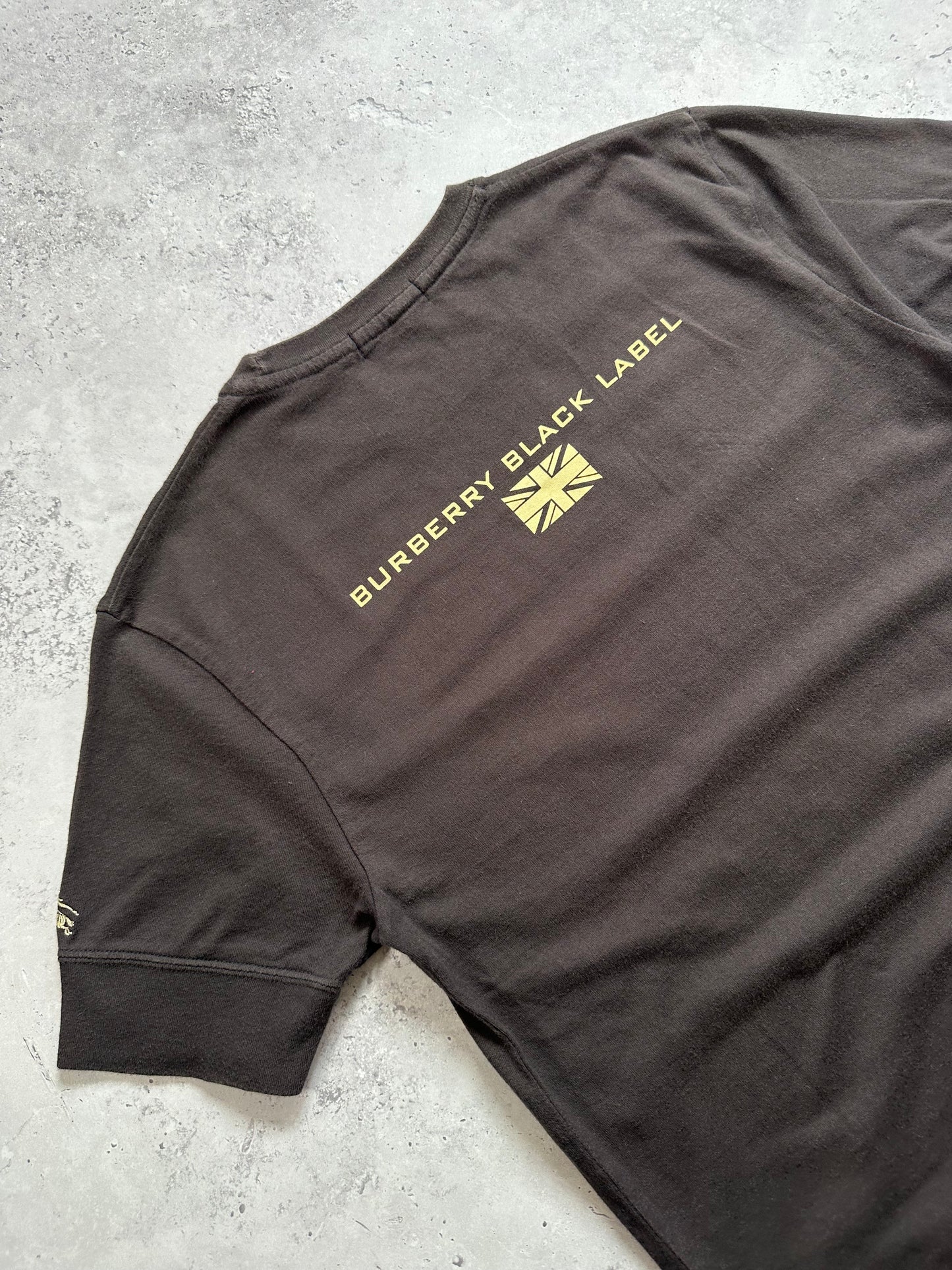 Burberry Black Label 2008 Union Jack Spell Out Tshirt (S)