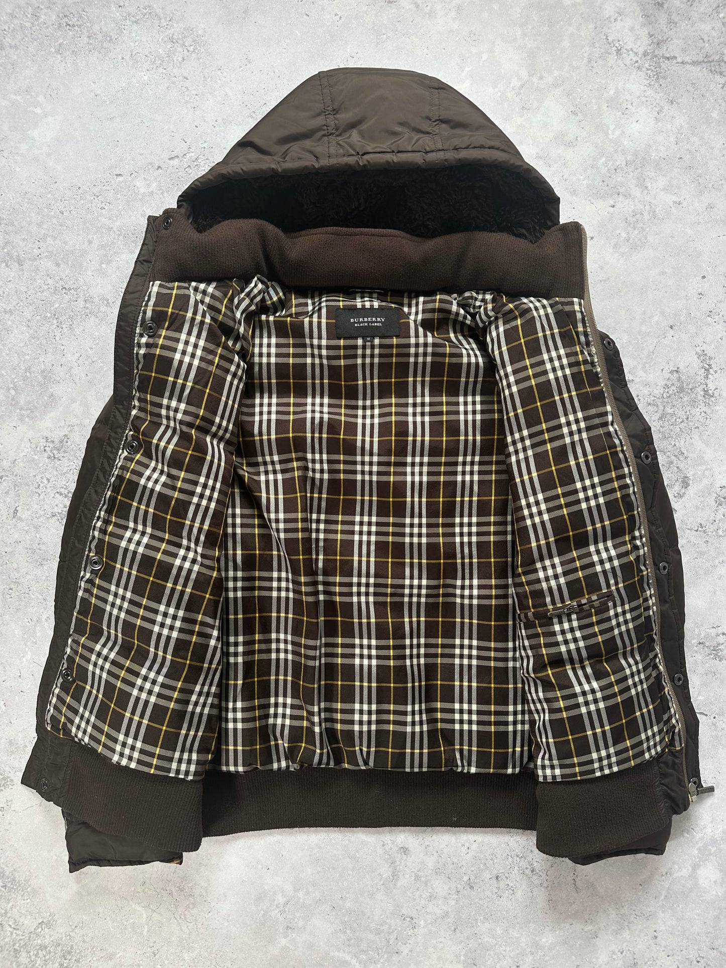 Burberry Blue Label 2007 Fleece Hood Down Jacket (M)
