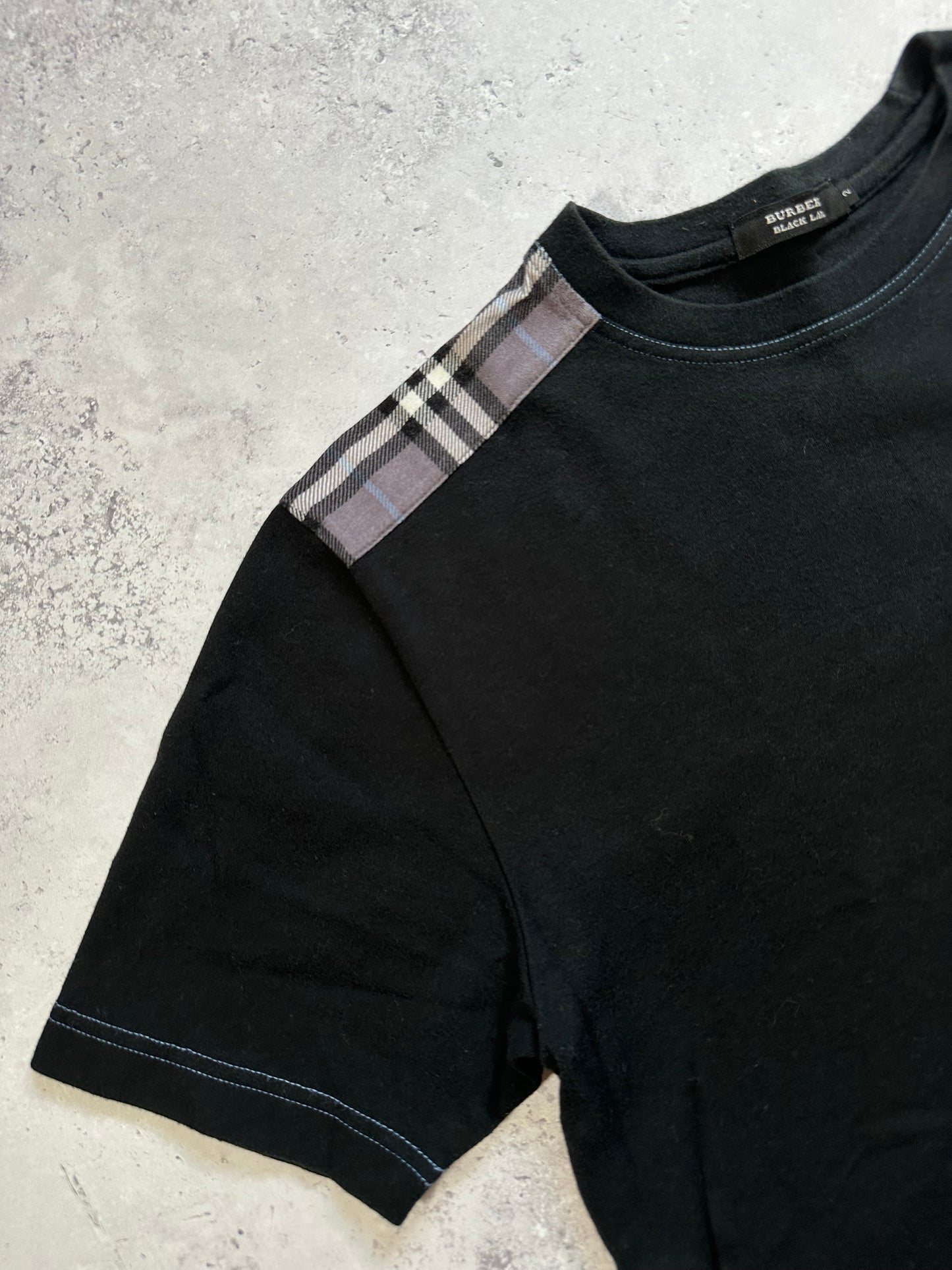 Burberry Black Label 2008 Spellout Shoulder Check Tshirt (S)