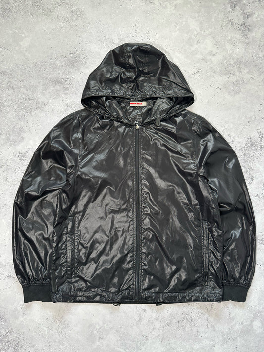 Prada Sport 2006 Black Tab Glossy Shell Zip Jacket (S)