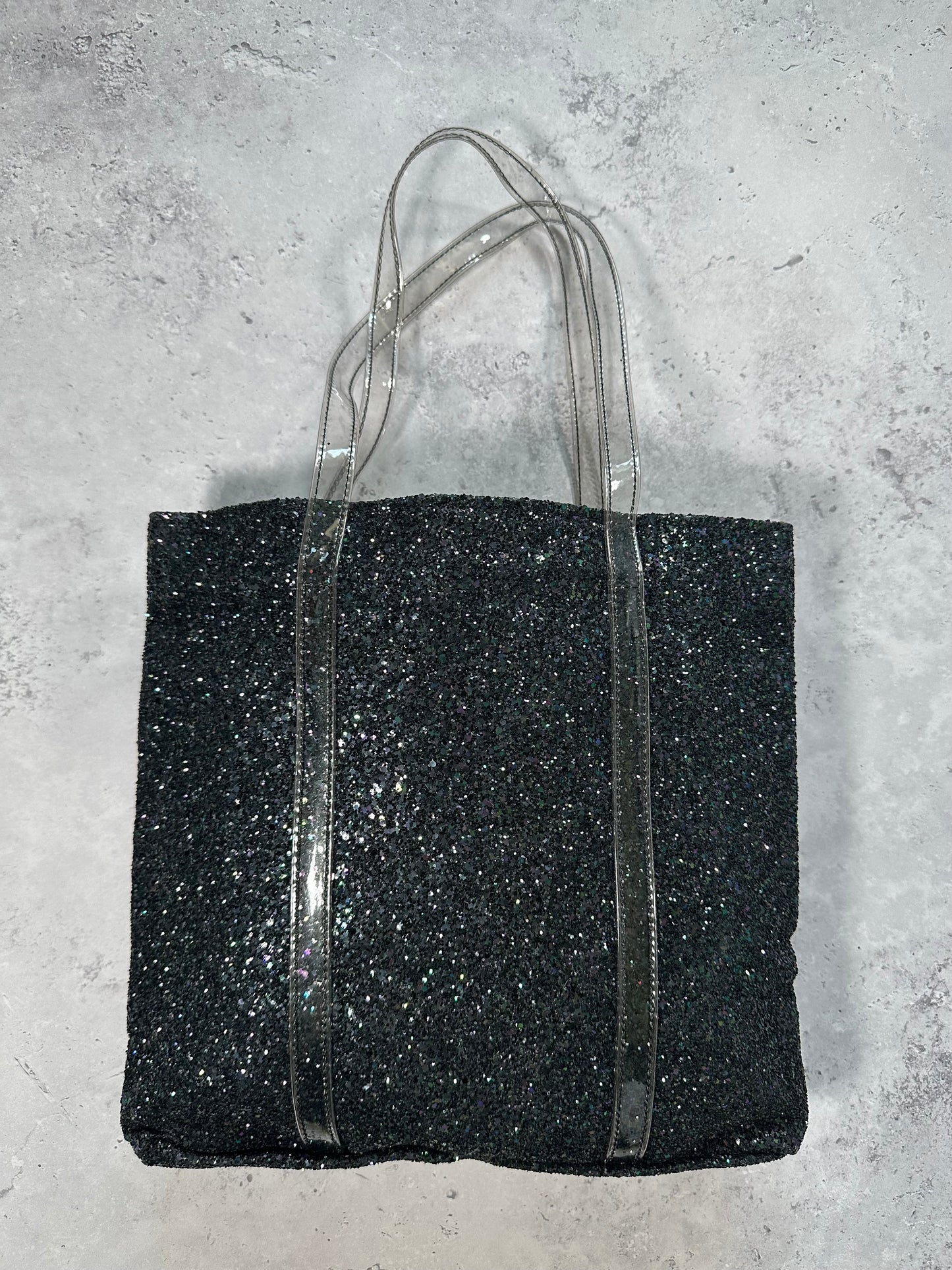 Comme Des Garçons Tricot 2010s Glitter PVC Strap Tote Bag