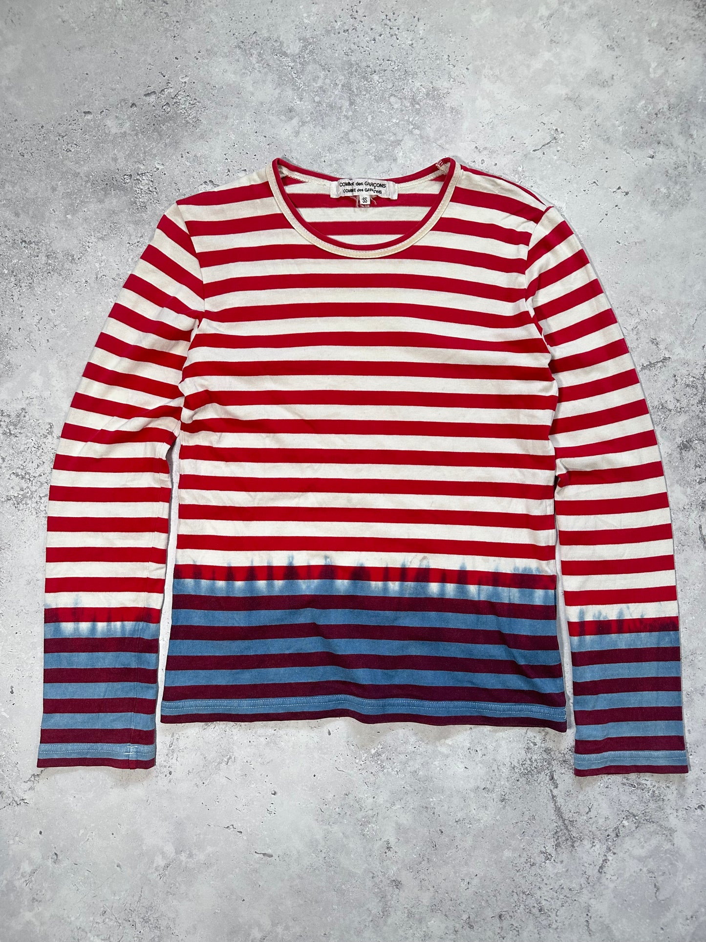 Comme des Garçons AD2007 Dip Dyed Stripe Longsleeve Tshirt (XS)