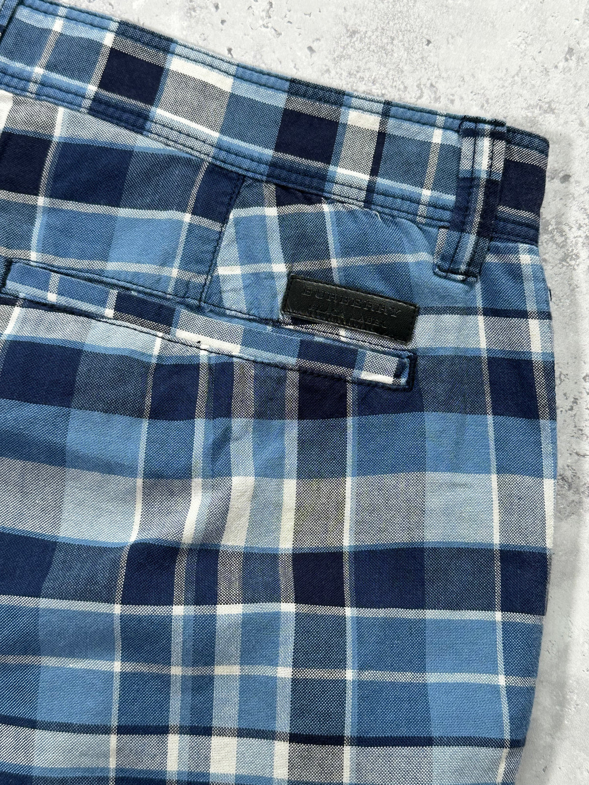 Burberry Black Label 2007 Blue Plaid Shorts (Waist 32” / 79cm)