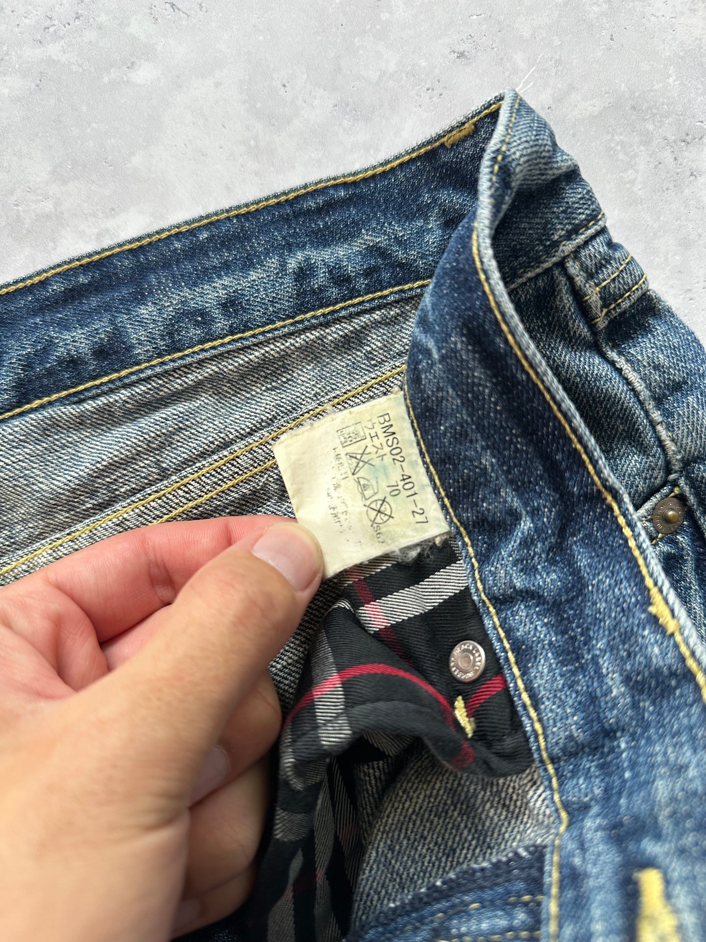Burberry Black Label 2007 Pocket Check Studded Clawmark Jeans (W29)