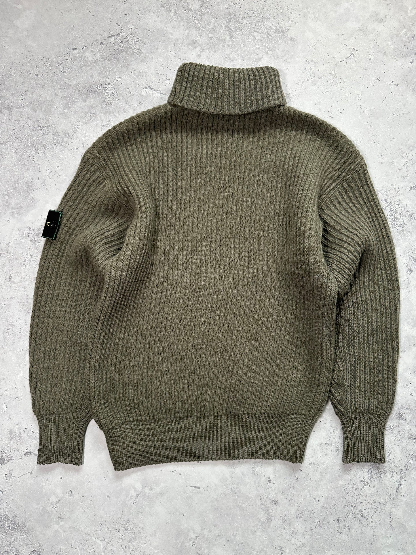 Stone Island 1980s Ribbed Wool Turtleneck Jumper (XS/S)