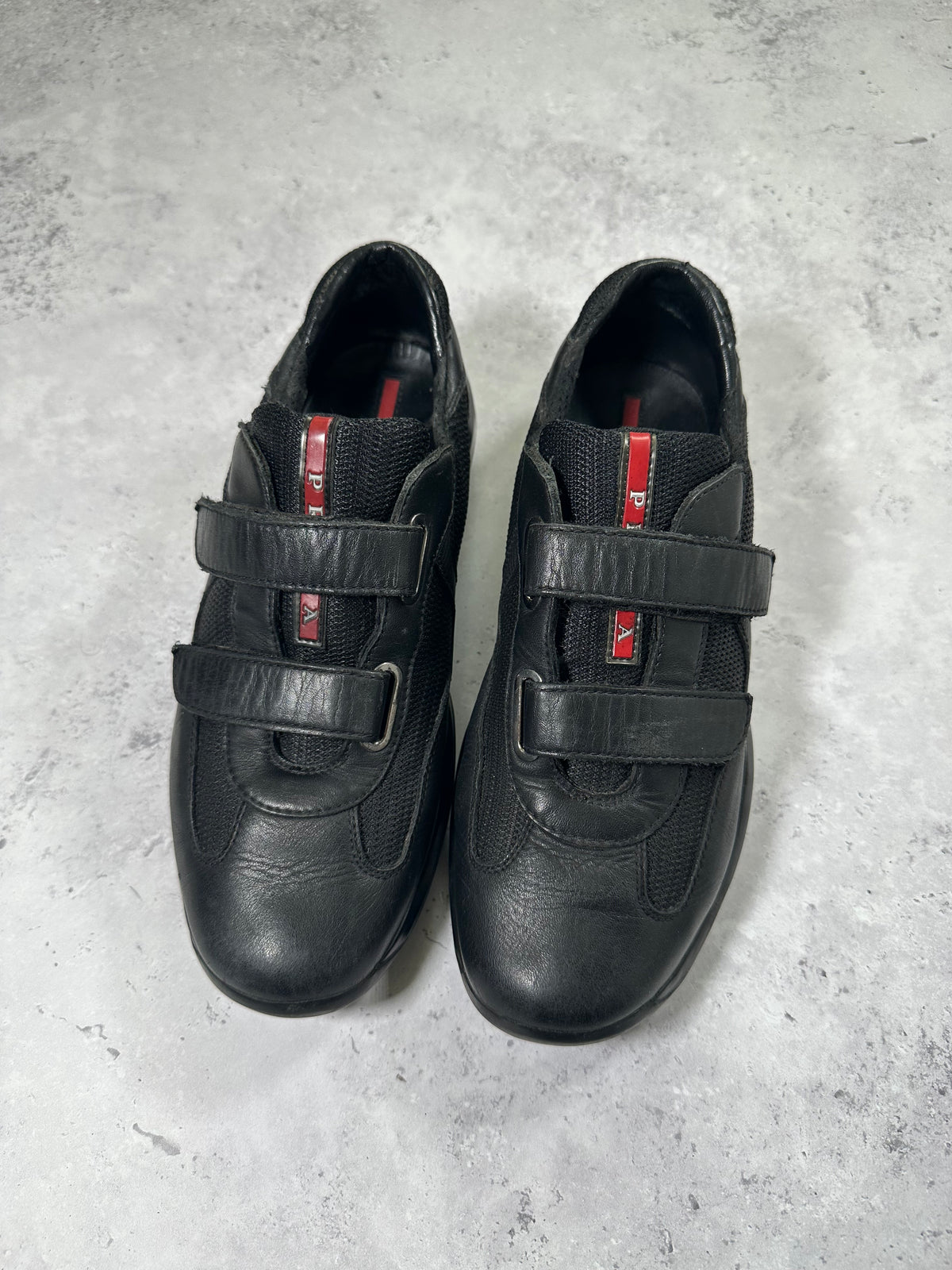 Prada Linea Rossa America’s Cup Double Strap Sneakers in Black  (UK6.5/EU39.5/ US7.5)