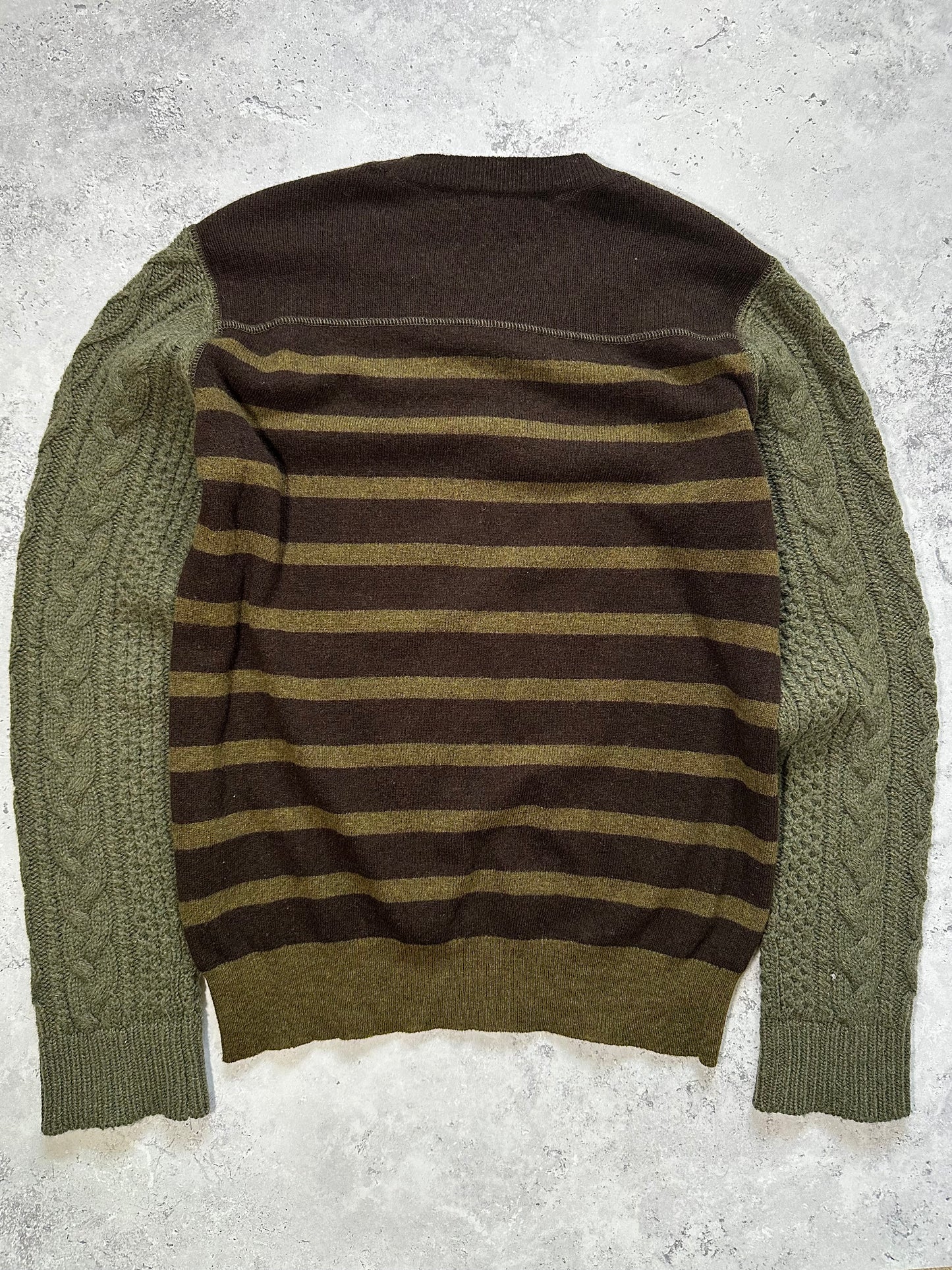 Junya Watanabe MAN Comme Des Garçons AD2010 Striped Cable Knit Sweatshirt (S)