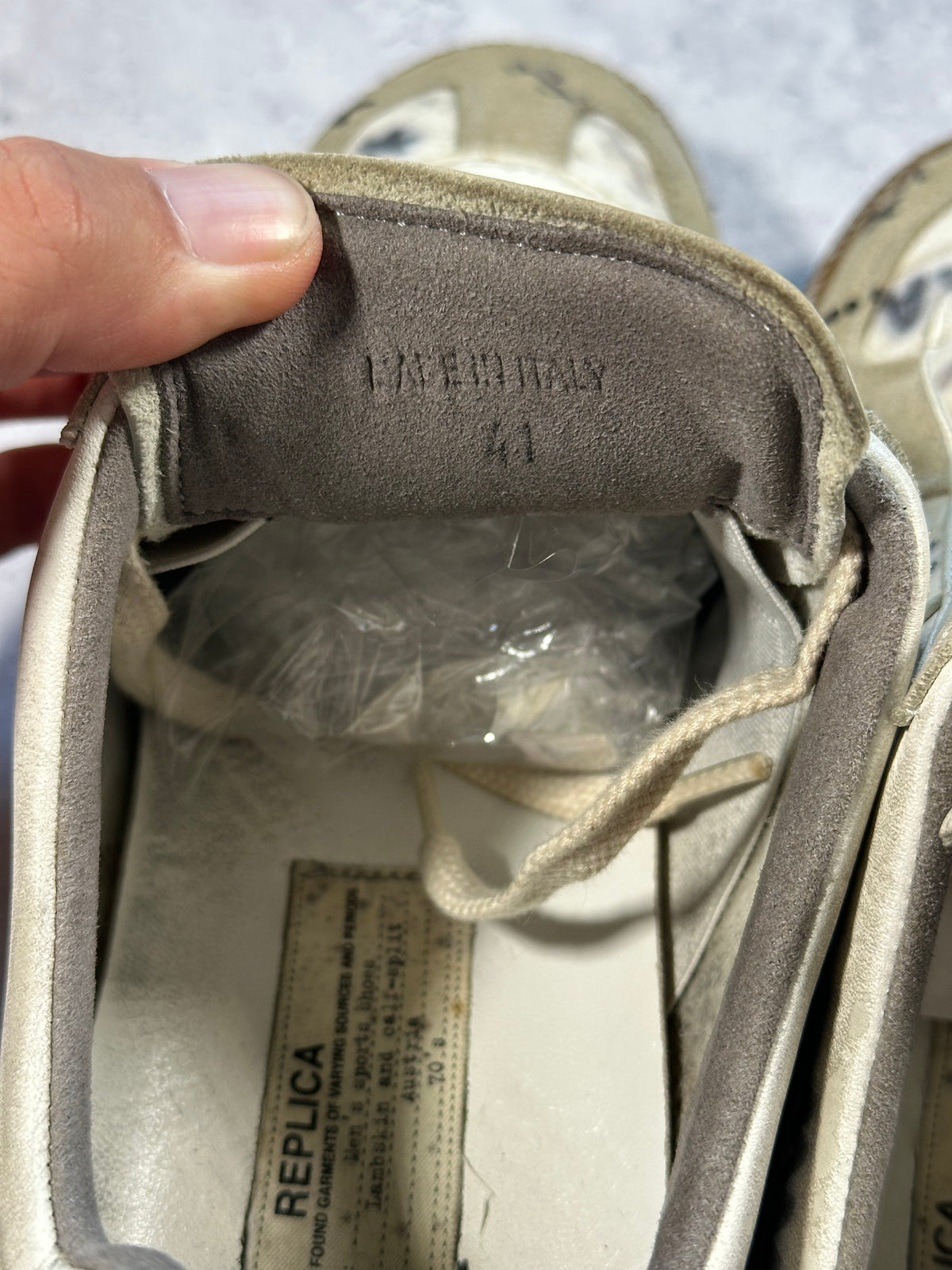 Maison Margiela 2020 Vintage Graffiti GAT Low Sneakers (EU41 / UK7 / US8, Insole Measures 27cm)