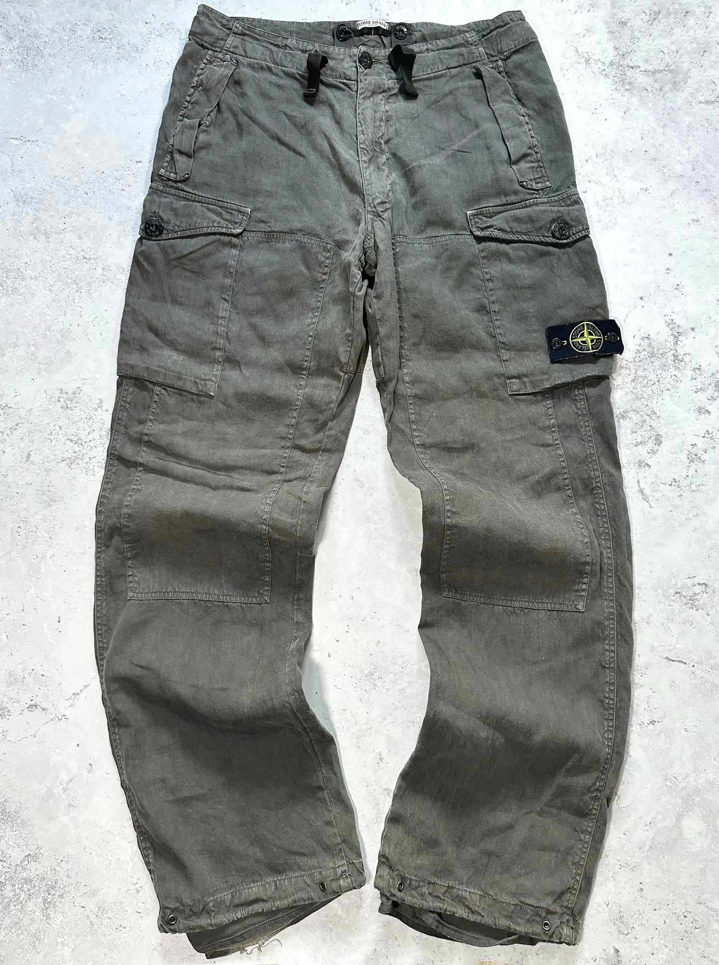 Stone Island AW2005 Linen Nylon Cargo Trousers by Paul Harvey (50 / W32)