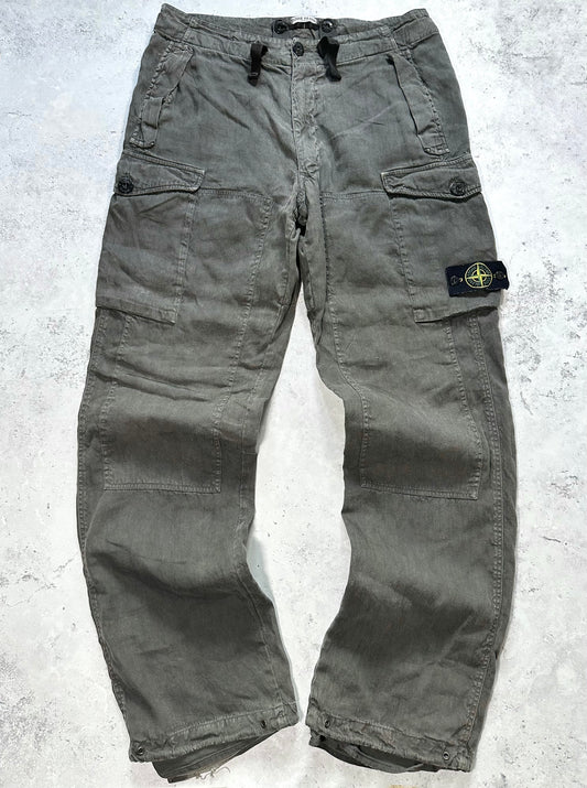Stone Island AW2005 Linen Nylon Cargo Trousers by Paul Harvey (50 / W32)