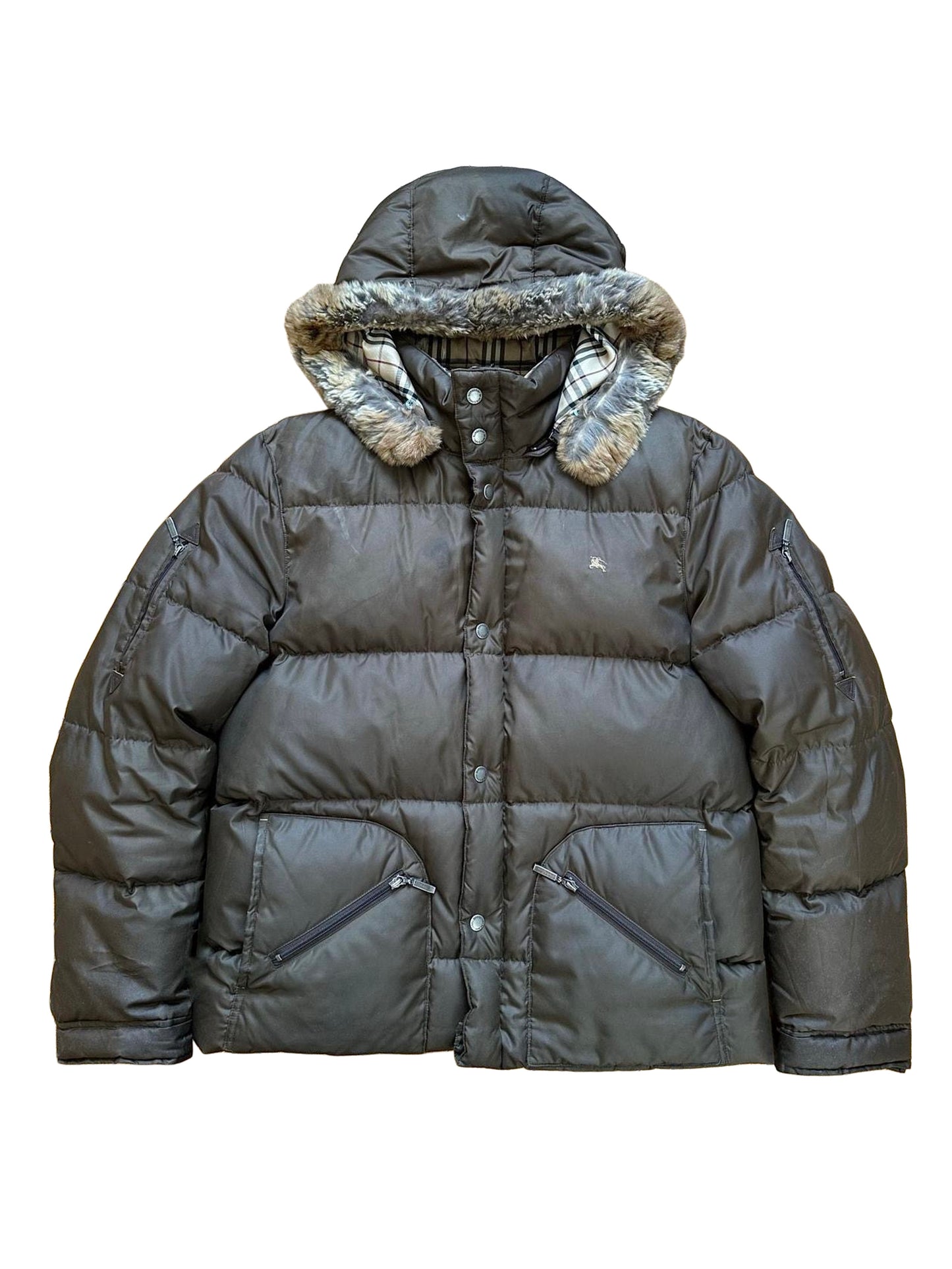 Burberry Black Label Fur Hood Puffer Jacket LL