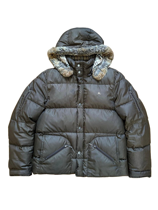Burberry Black Label Fur Hood Puffer Jacket LL