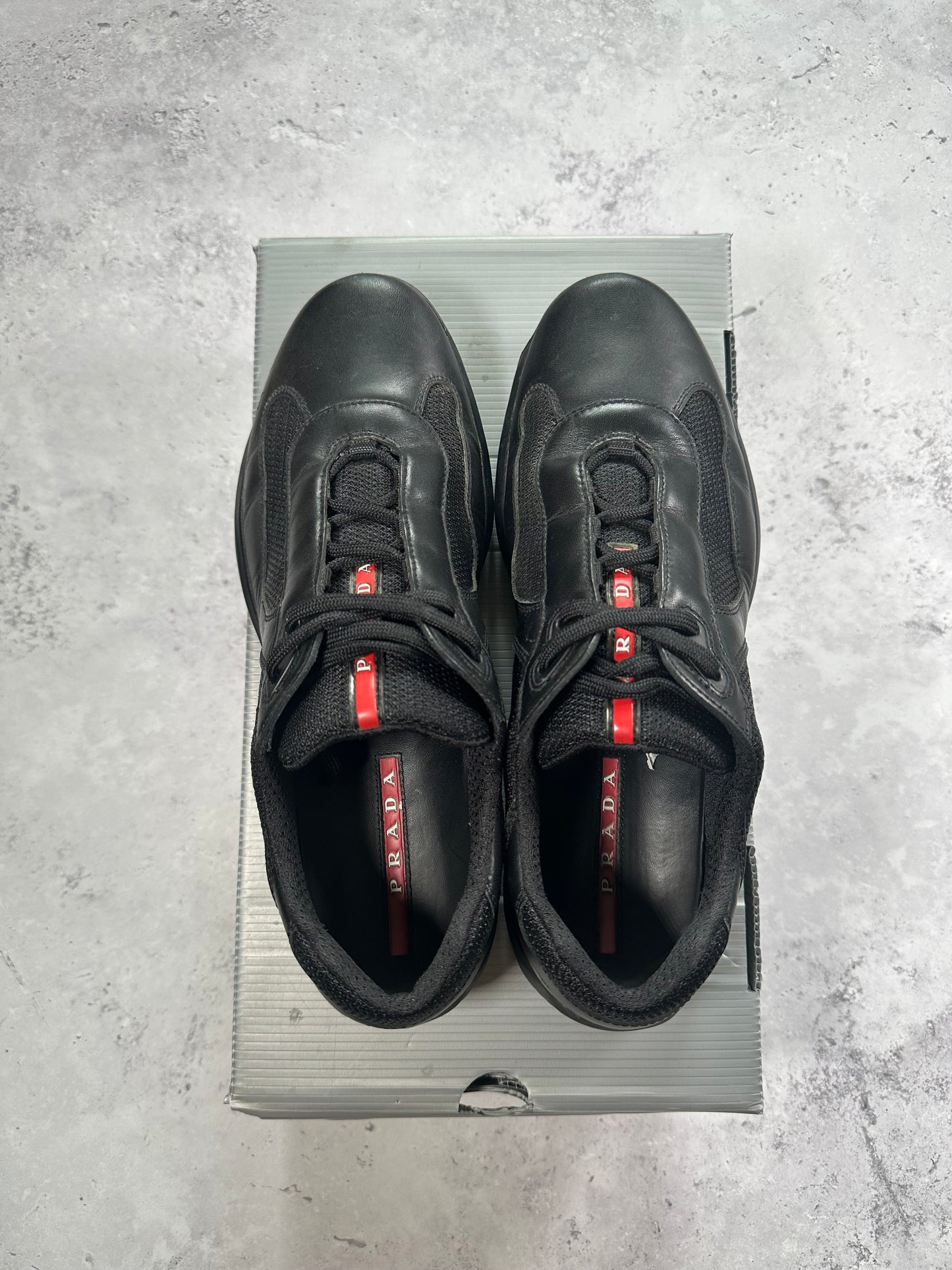 Prada America’s Cup Sneakers in Black (UK8, can fit 9.)