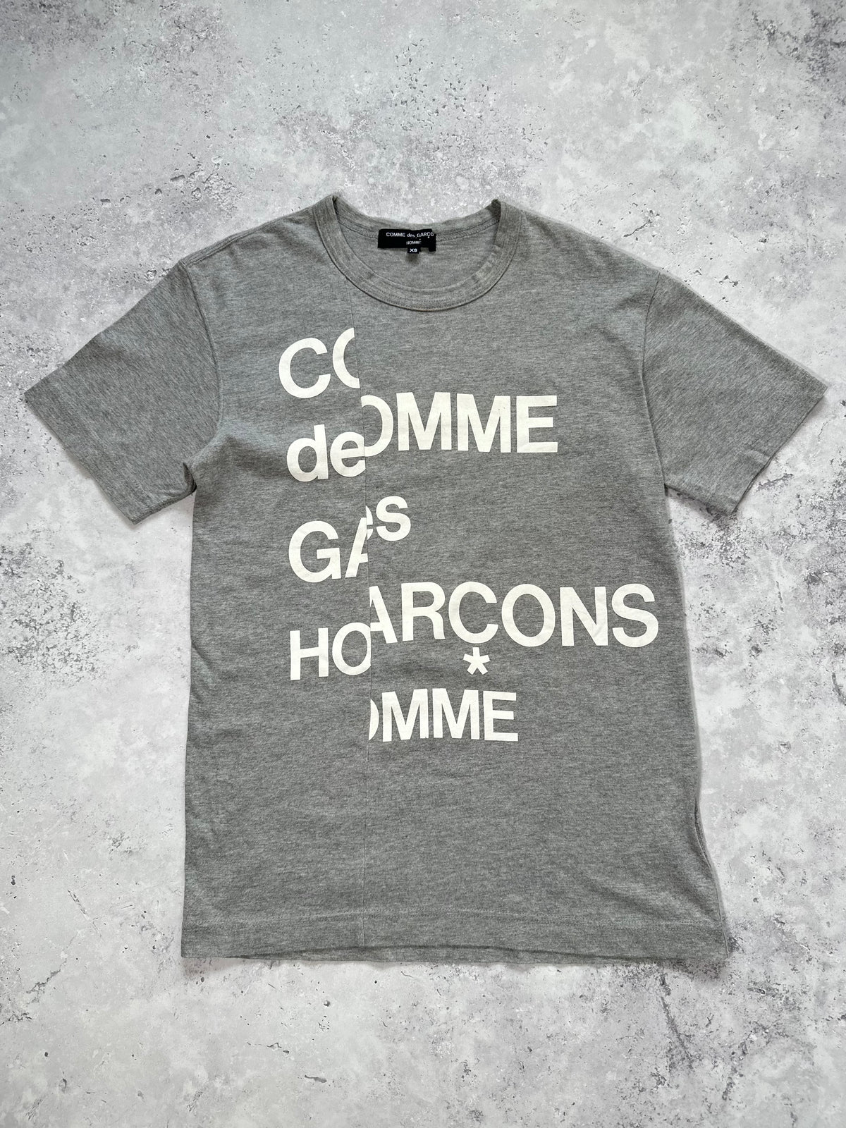 Comme des Garçons Homme AD2011 Big Spellout Reconstructed Tshirt (XS)