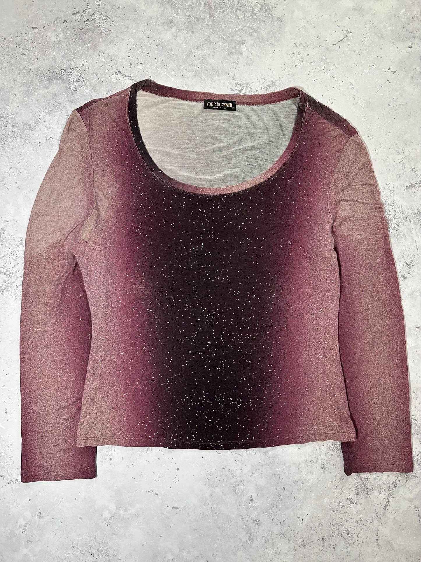 Roberto Cavalli Early 2000s Gradient Longsleeve Tshirt (S)