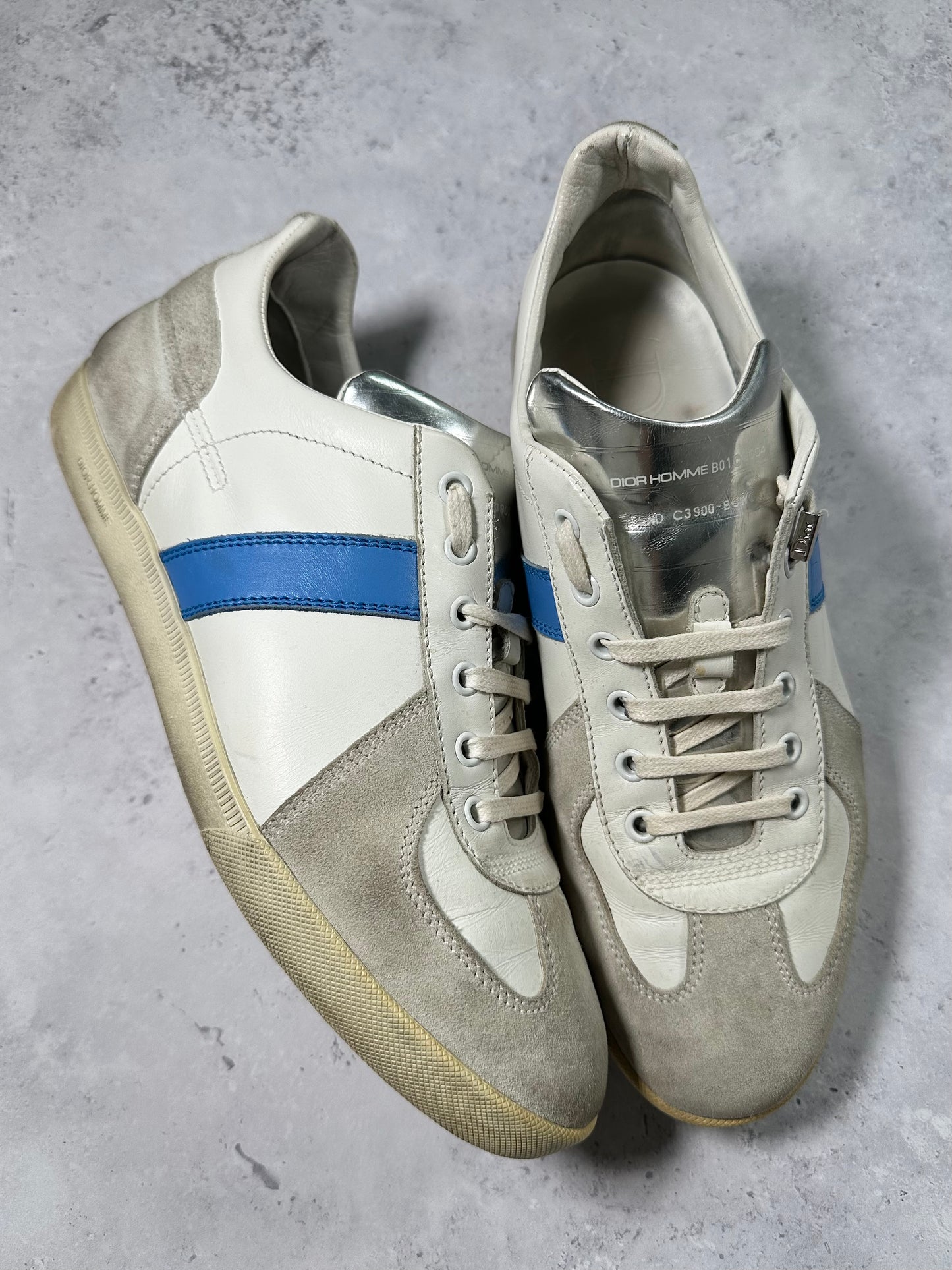 Dior Homme AW04 Blue Stripe GAT Sneakers by Hedi Slimane EU40 fits 41-41.5